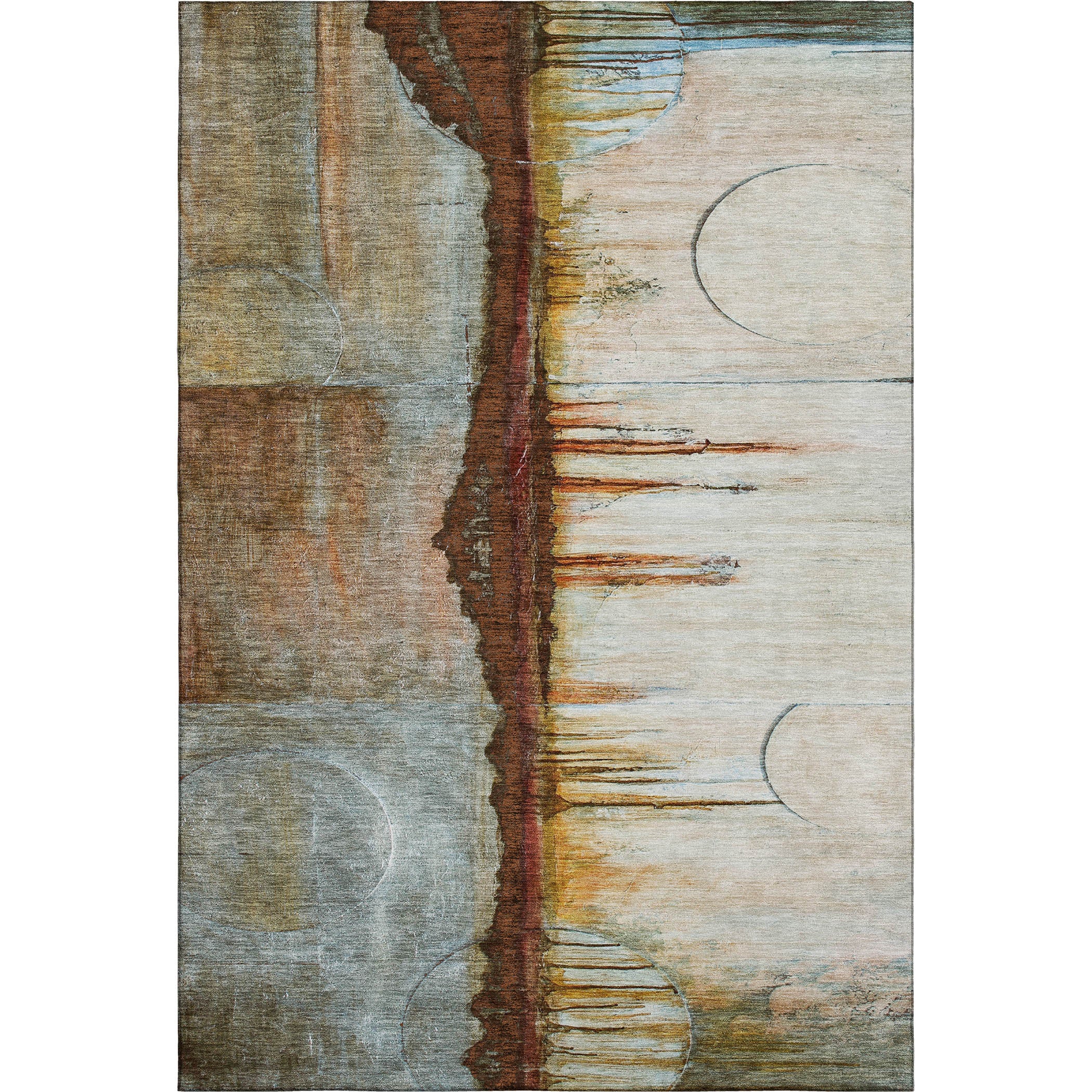 Rome Machine Washable Transitional Rust Orange Rug 2'6" x 3'10" #shape_Rectangle