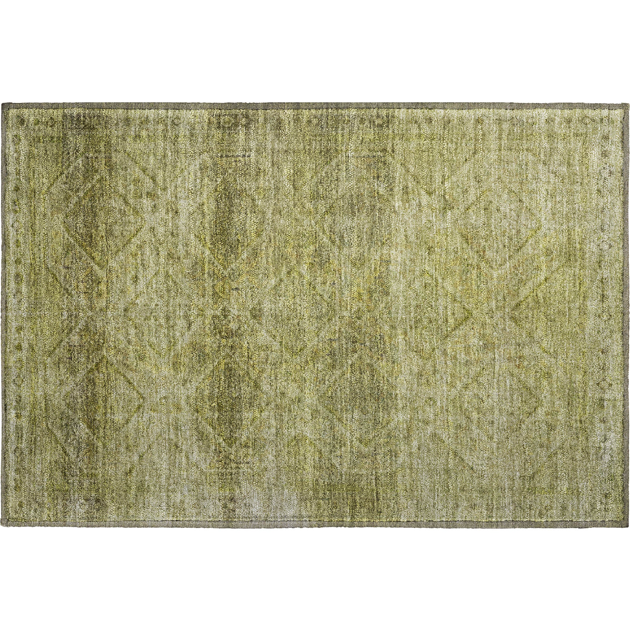 Vienna Machine Washable Transitional Aloe Green Rug 1'8" x 2'6" #shape_Rectangle