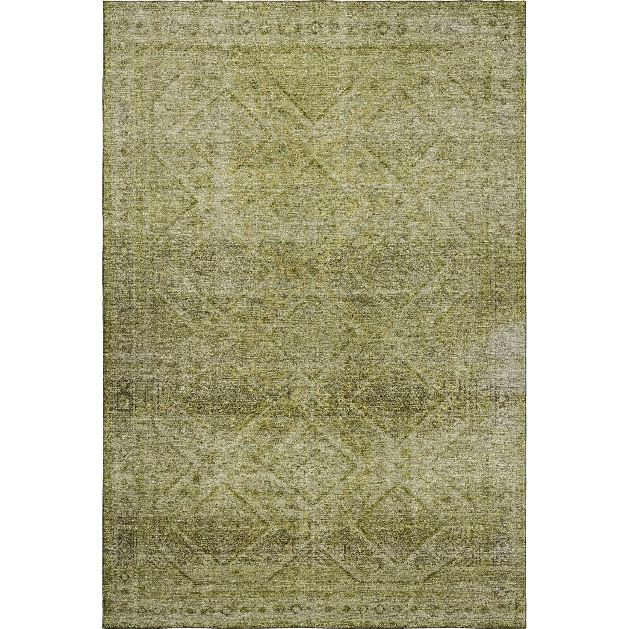 Vienna Machine Washable Transitional Aloe Green Rug 2'6" x 3'10" #shape_Rectangle