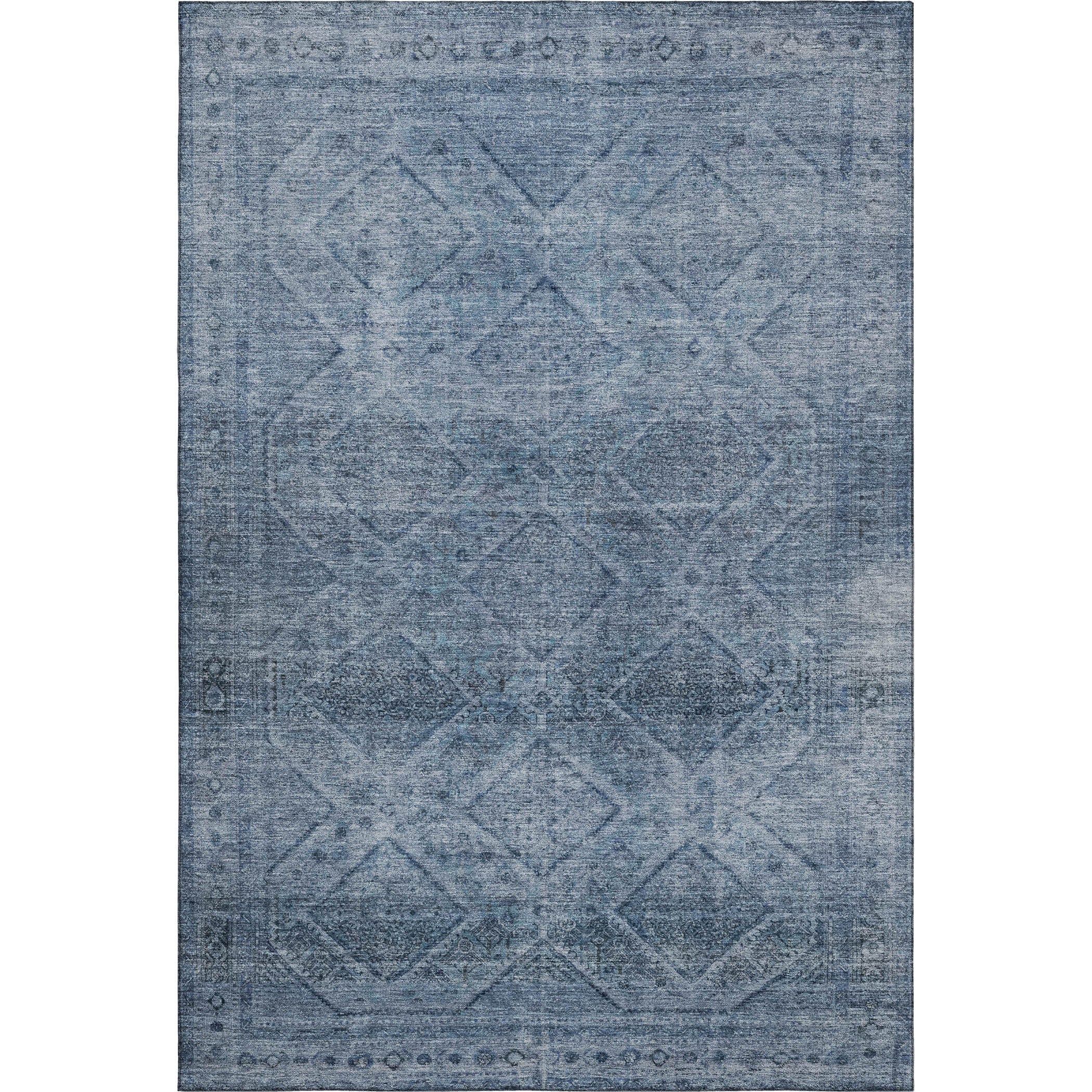 Vienna Machine Washable Transitional Blue Rug 2'6" x 3'10" #shape_Rectangle