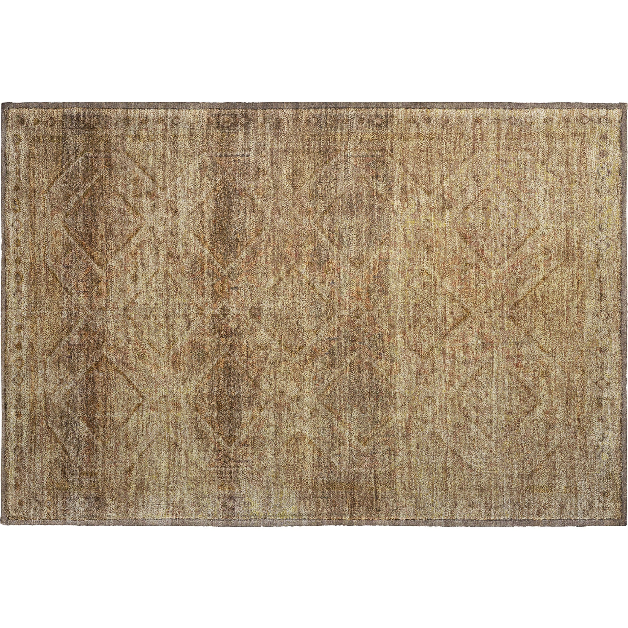 Vienna Machine Washable Transitional Khaki Brown Rug 1'8" x 2'6" #shape_Rectangle