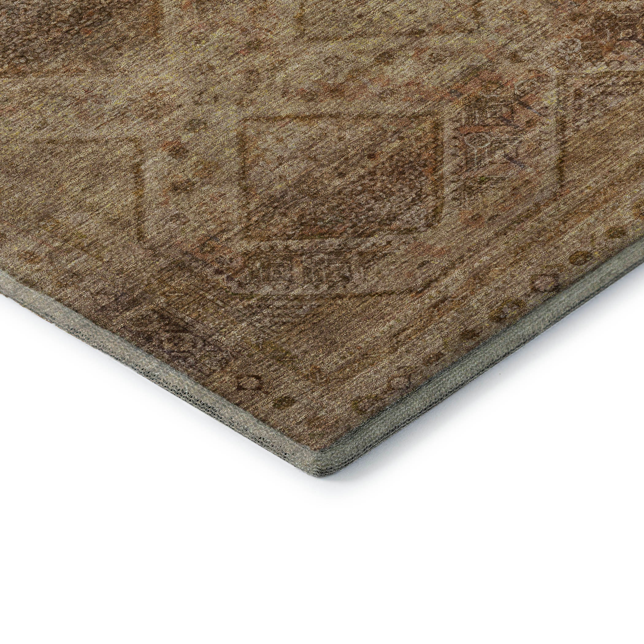 Vienna Machine Washable Transitional Khaki Brown Rug 1'8" x 2'6" #shape_Rectangle