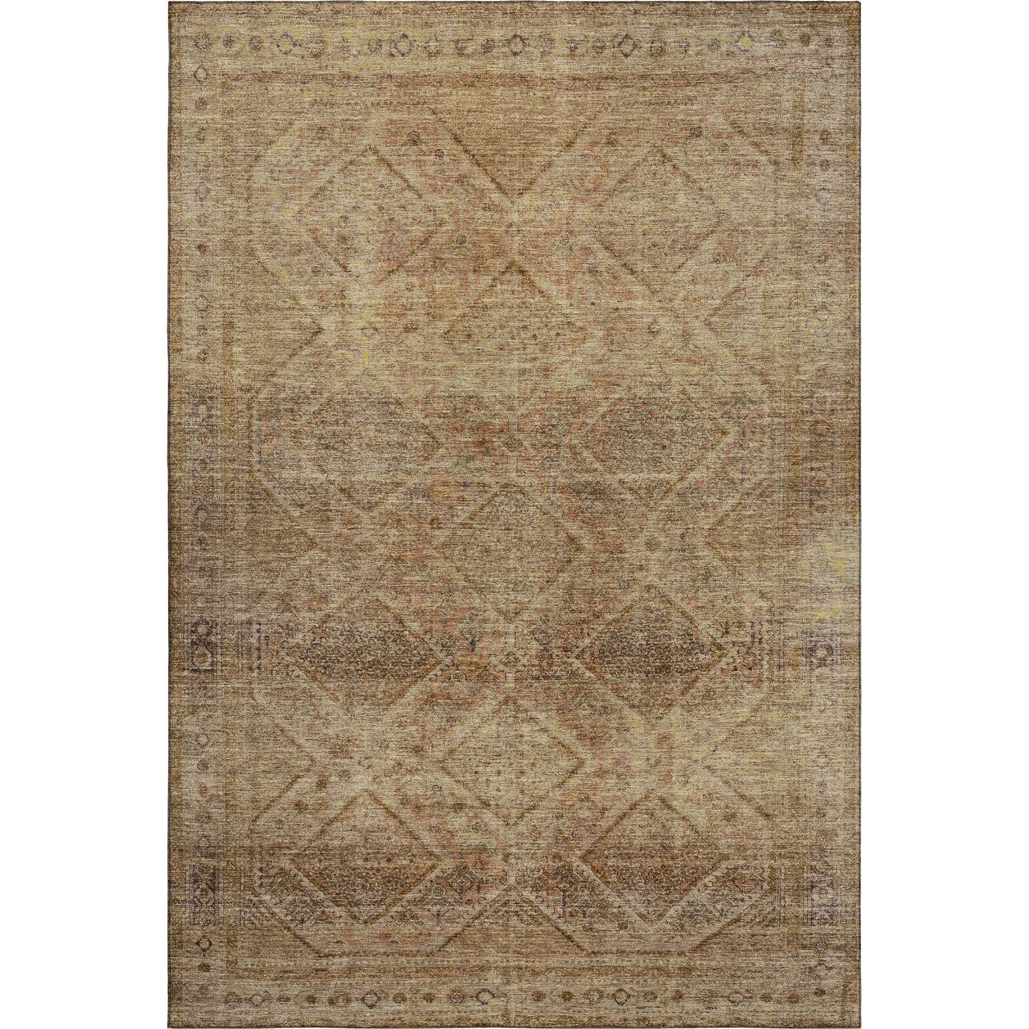 Vienna Machine Washable Transitional Khaki Brown Rug 2'6" x 3'10" #shape_Rectangle