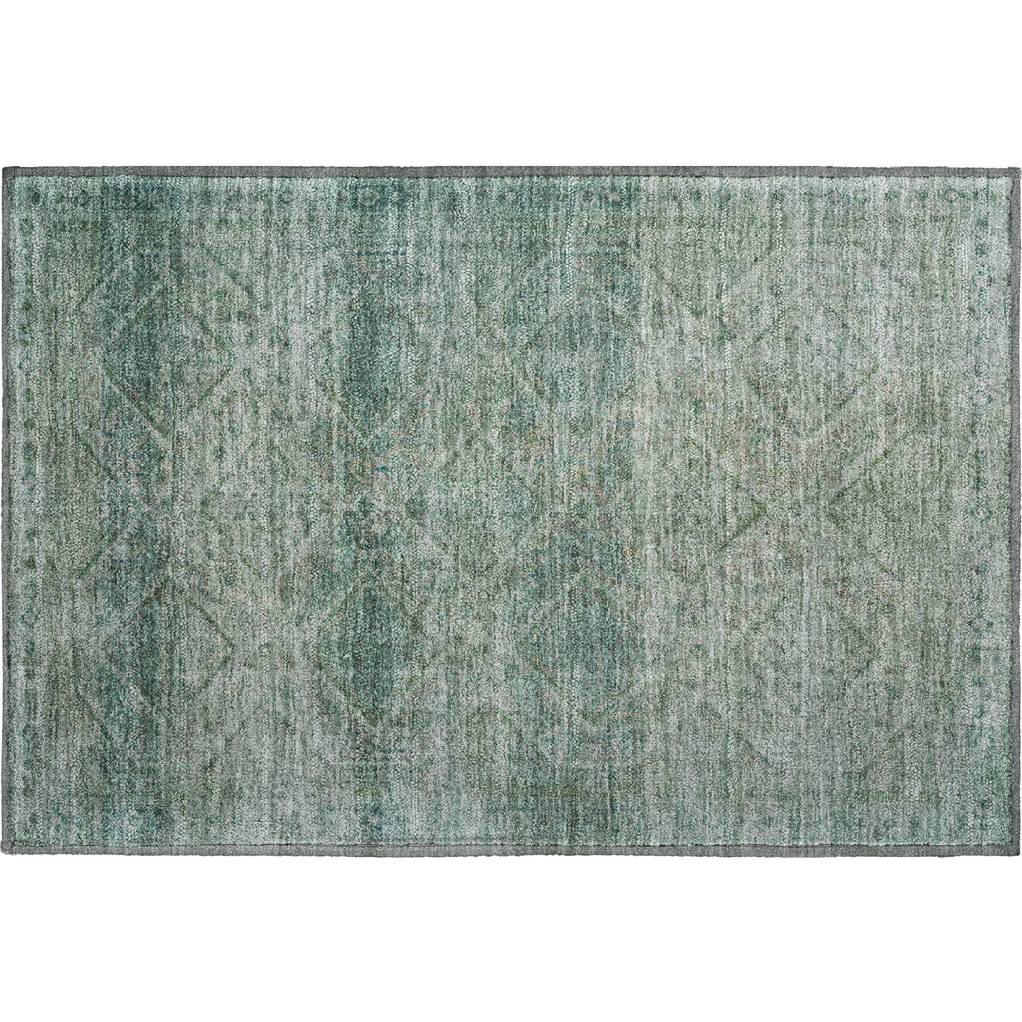 Vienna Machine Washable Transitional Teal Rug 1'8" x 2'6" #shape_Rectangle