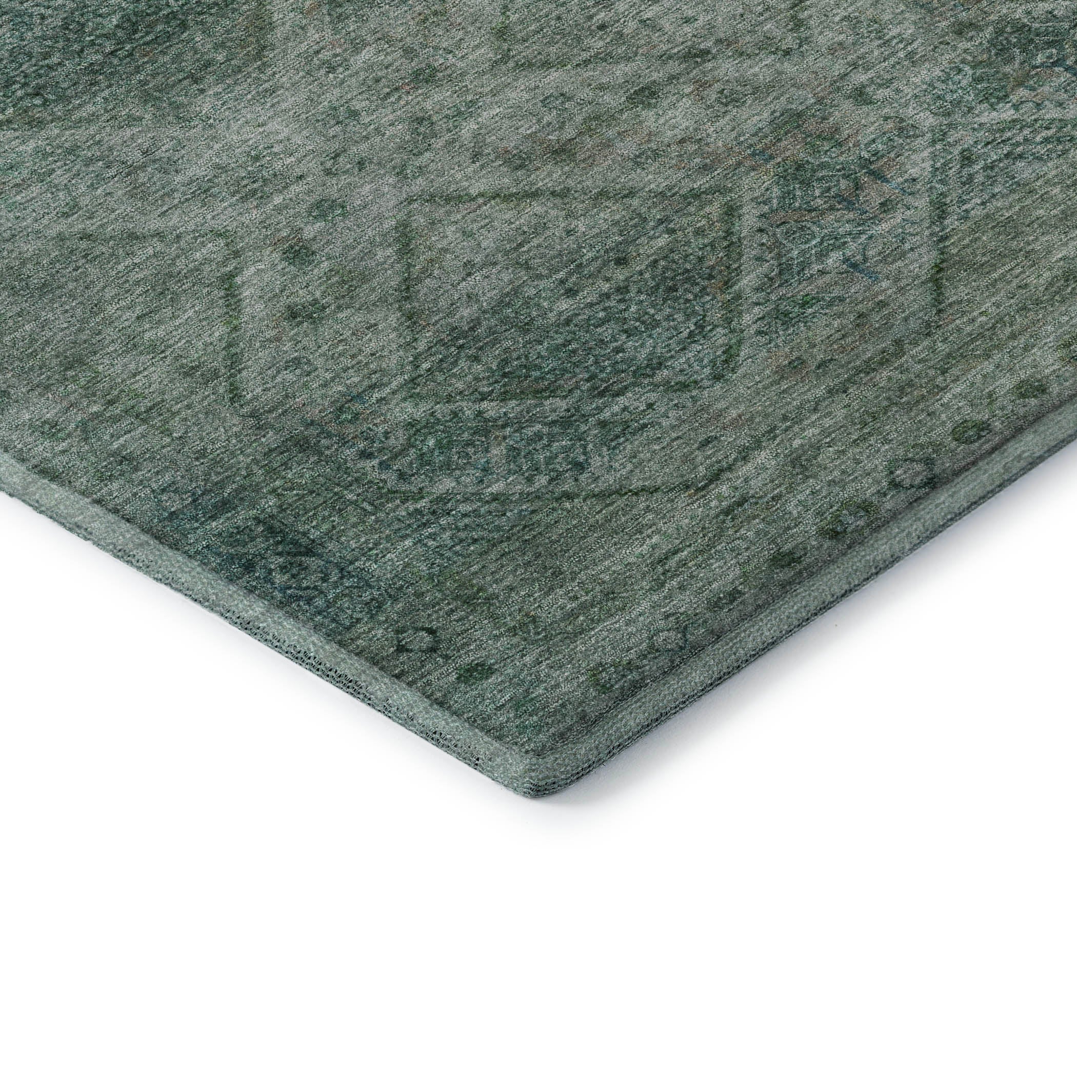 Vienna Machine Washable Transitional Teal Rug 1'8" x 2'6" #shape_Rectangle