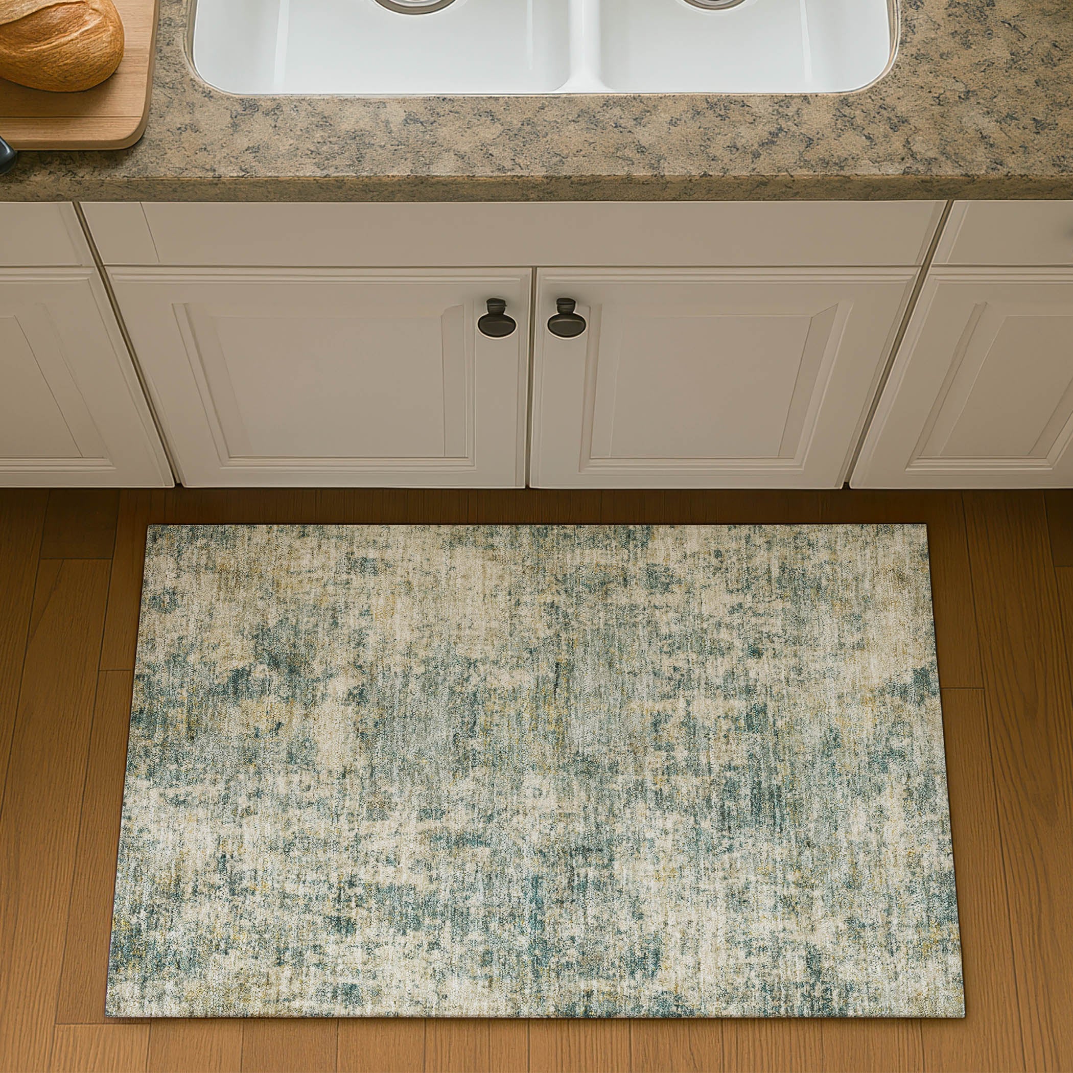 Marrakech Machine Washable Transitional Aloe Green Rug 1'8" x 2'6" #shape_Rectangle