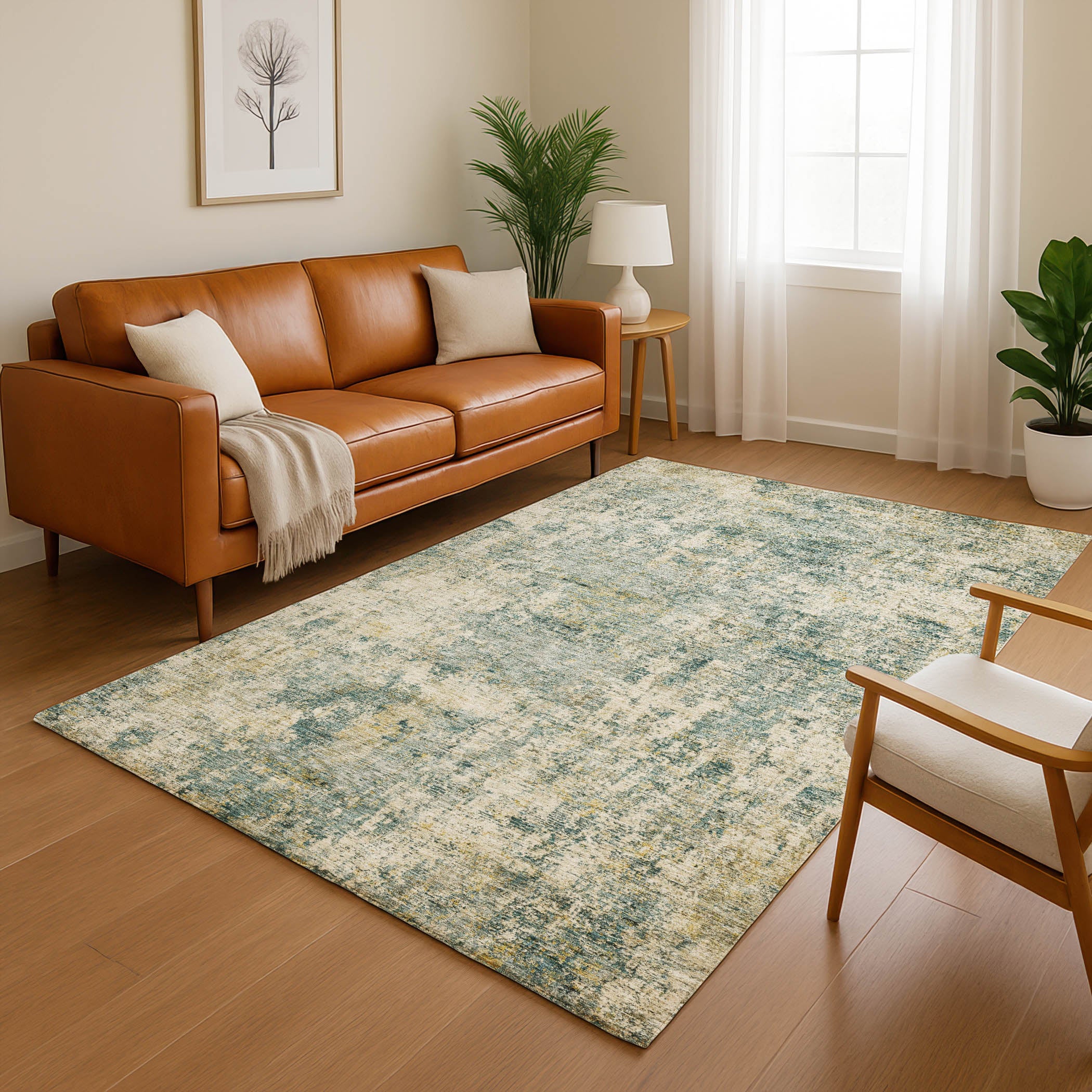Marrakech Machine Washable Transitional Aloe Green Rug 2'6" x 3'10" #shape_Rectangle