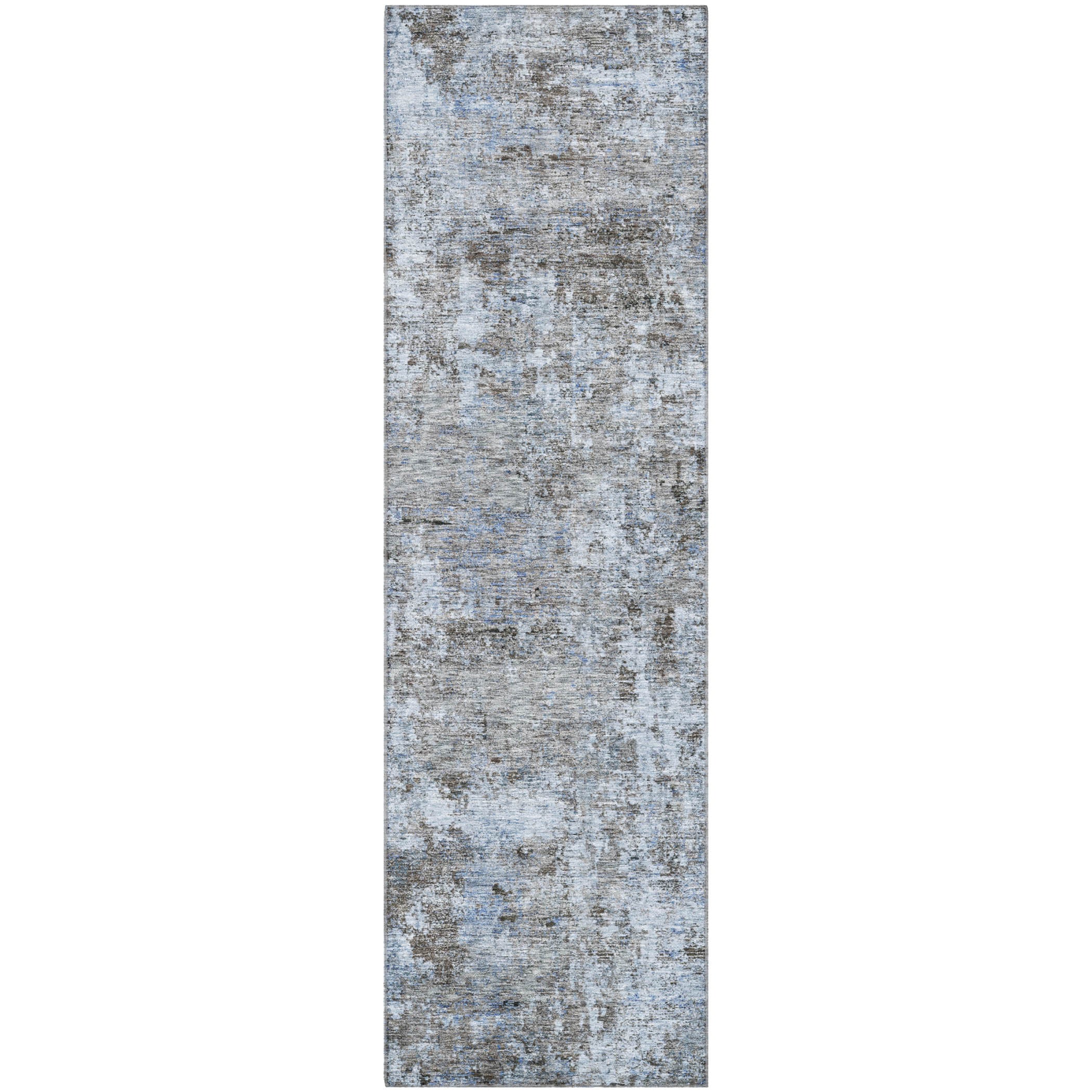 Marrakech Machine Washable Transitional Blue Rug 2'3" x 7'6" #shape_Runner