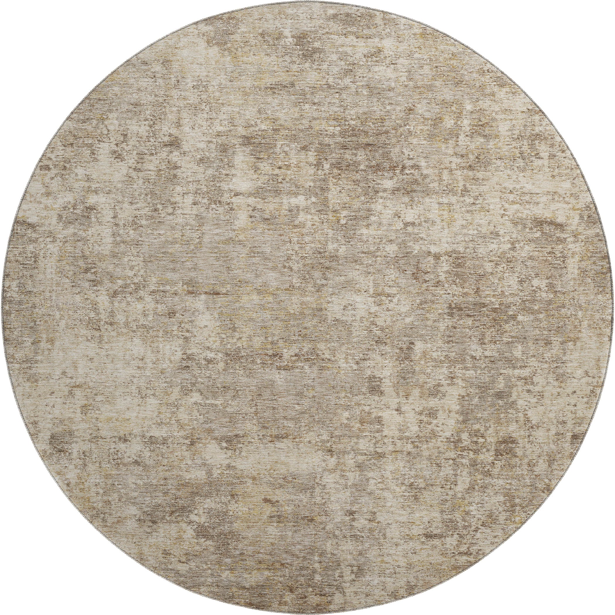 Marrakech Machine Washable Transitional Taupe Brown Rug 8' x 8' #shape_Round
