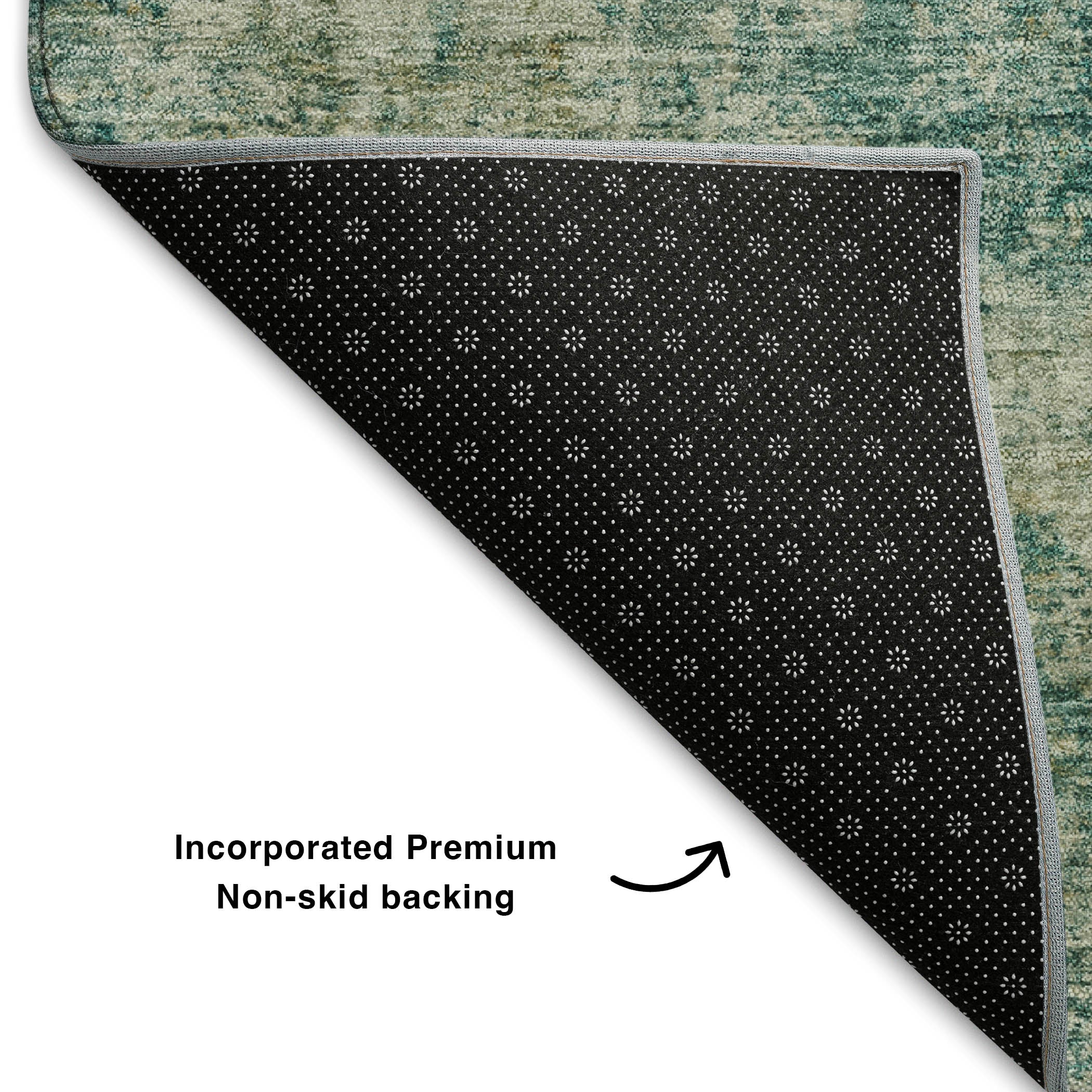 Marrakech Machine Washable Transitional Teal Rug 1'8" x 2'6" #shape_Rectangle