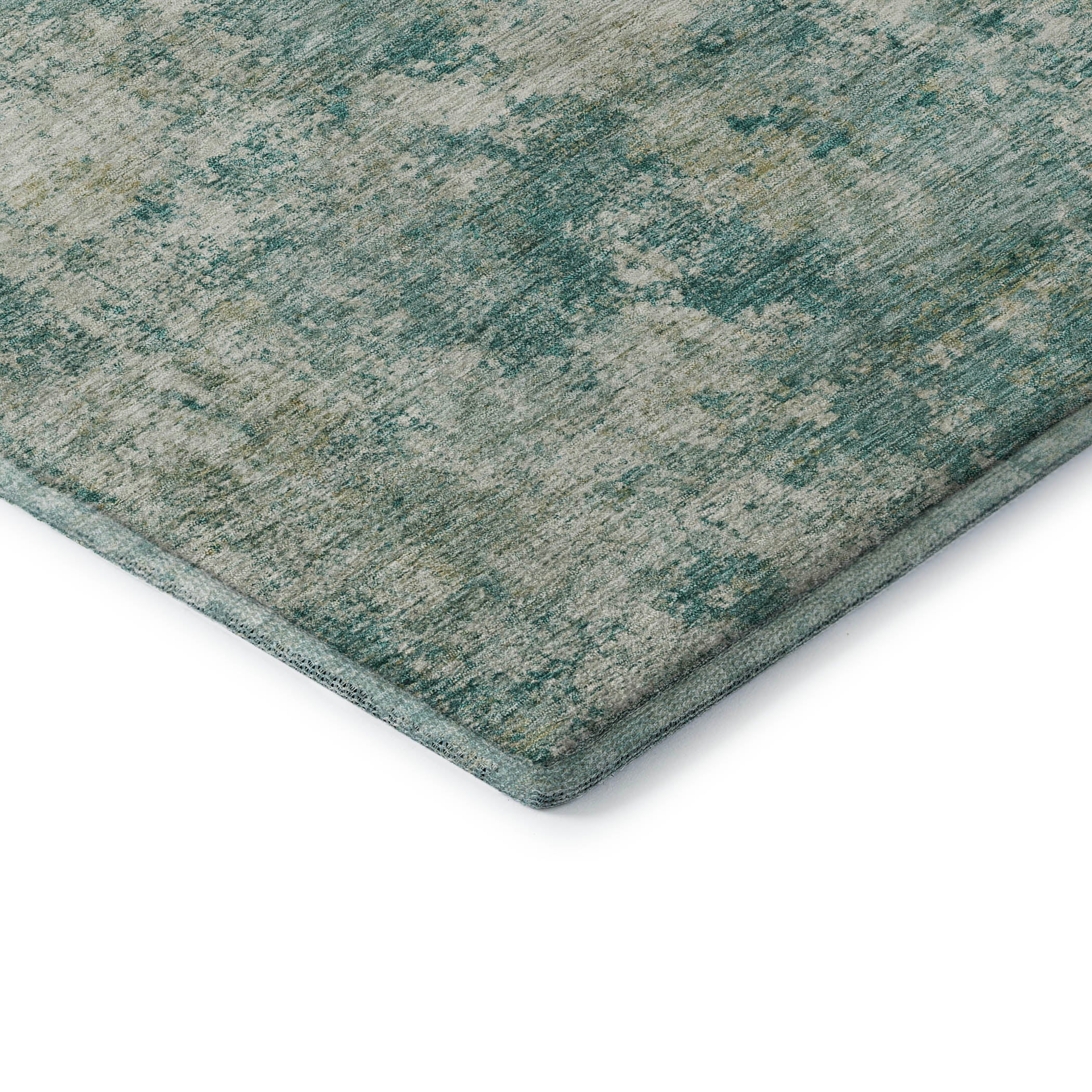 Marrakech Machine Washable Transitional Teal Rug 1'8" x 2'6" #shape_Rectangle