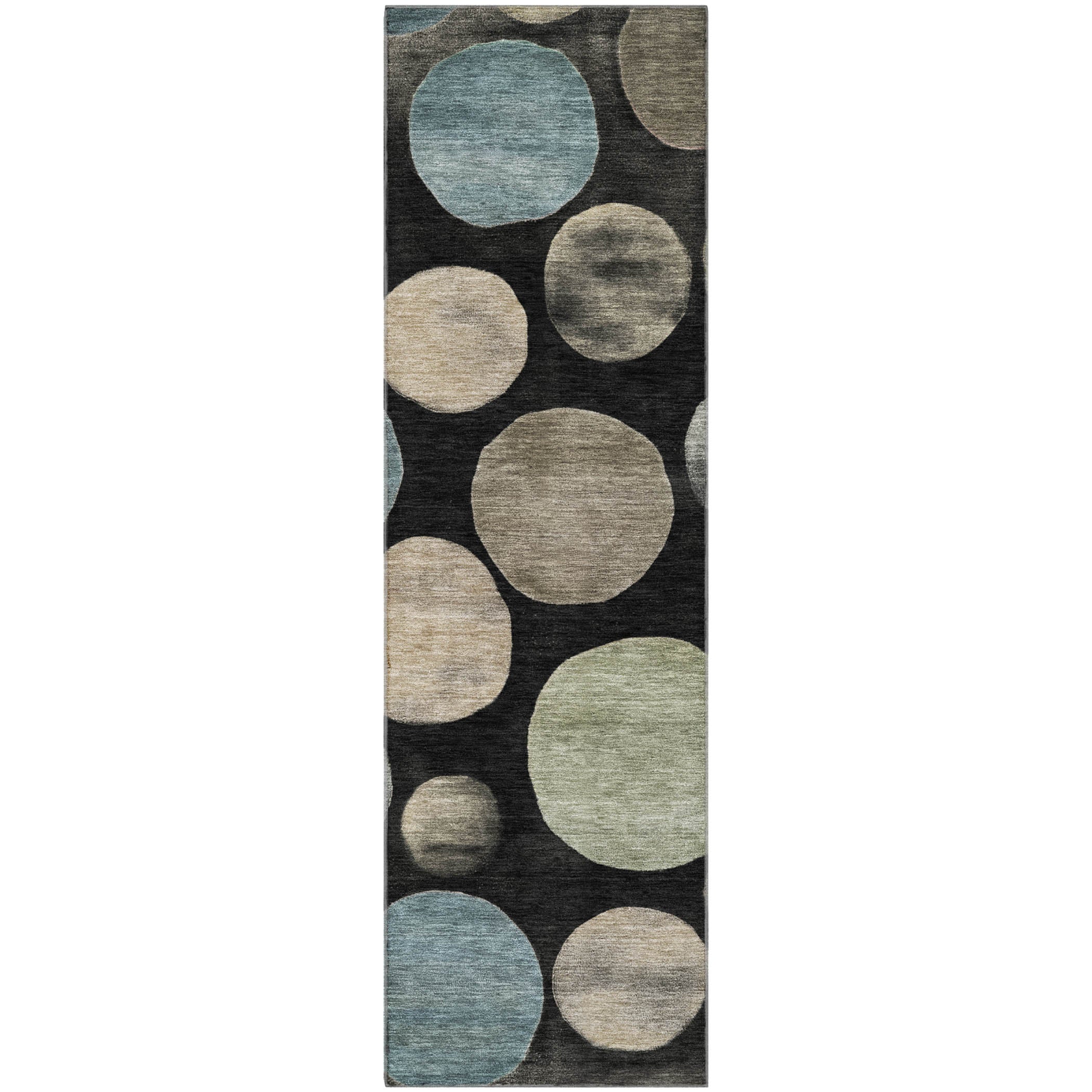 Vienna Machine Washable Transitional Black Rug 2'3" x 7'6" #shape_Runner