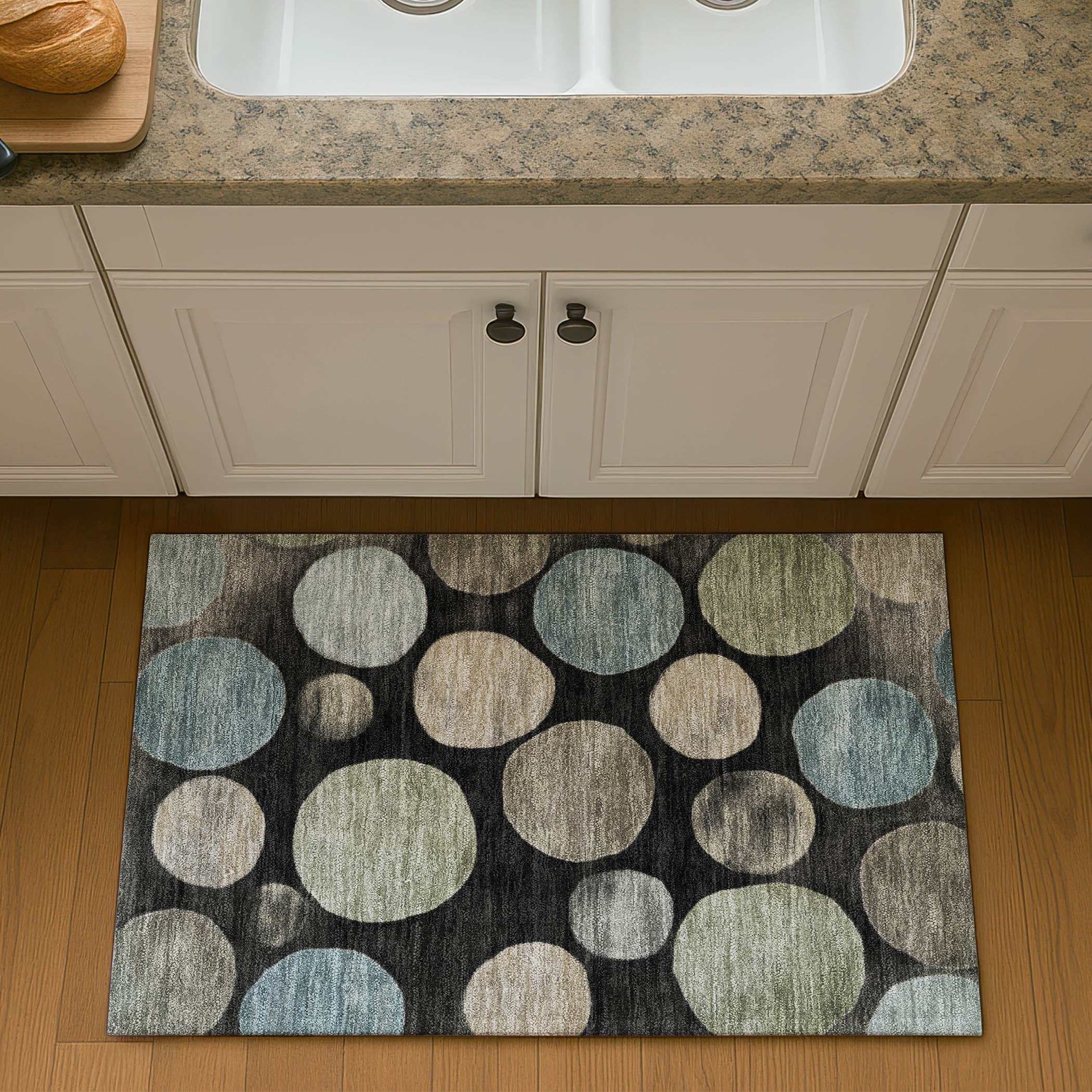 Vienna Machine Washable Transitional Black Rug 1'8" x 2'6" #shape_Rectangle
