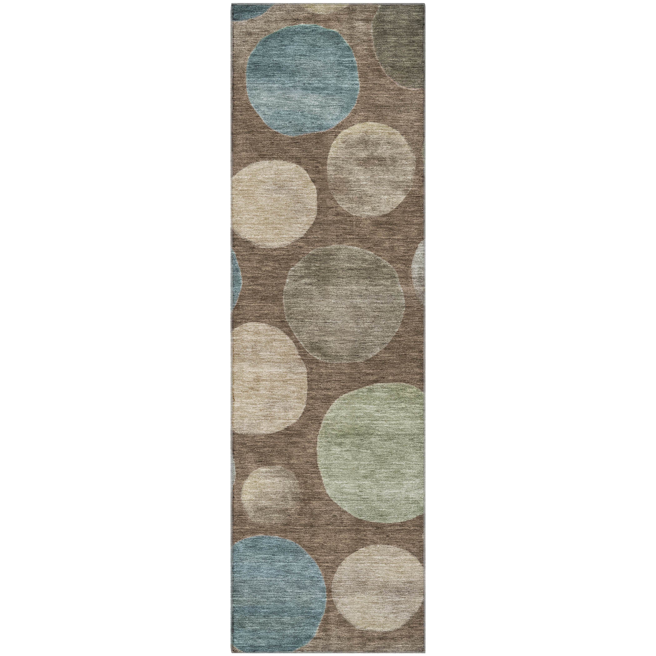 Vienna Machine Washable Transitional Chocolate Brown Rug 2'3" x 7'6" #shape_Runner