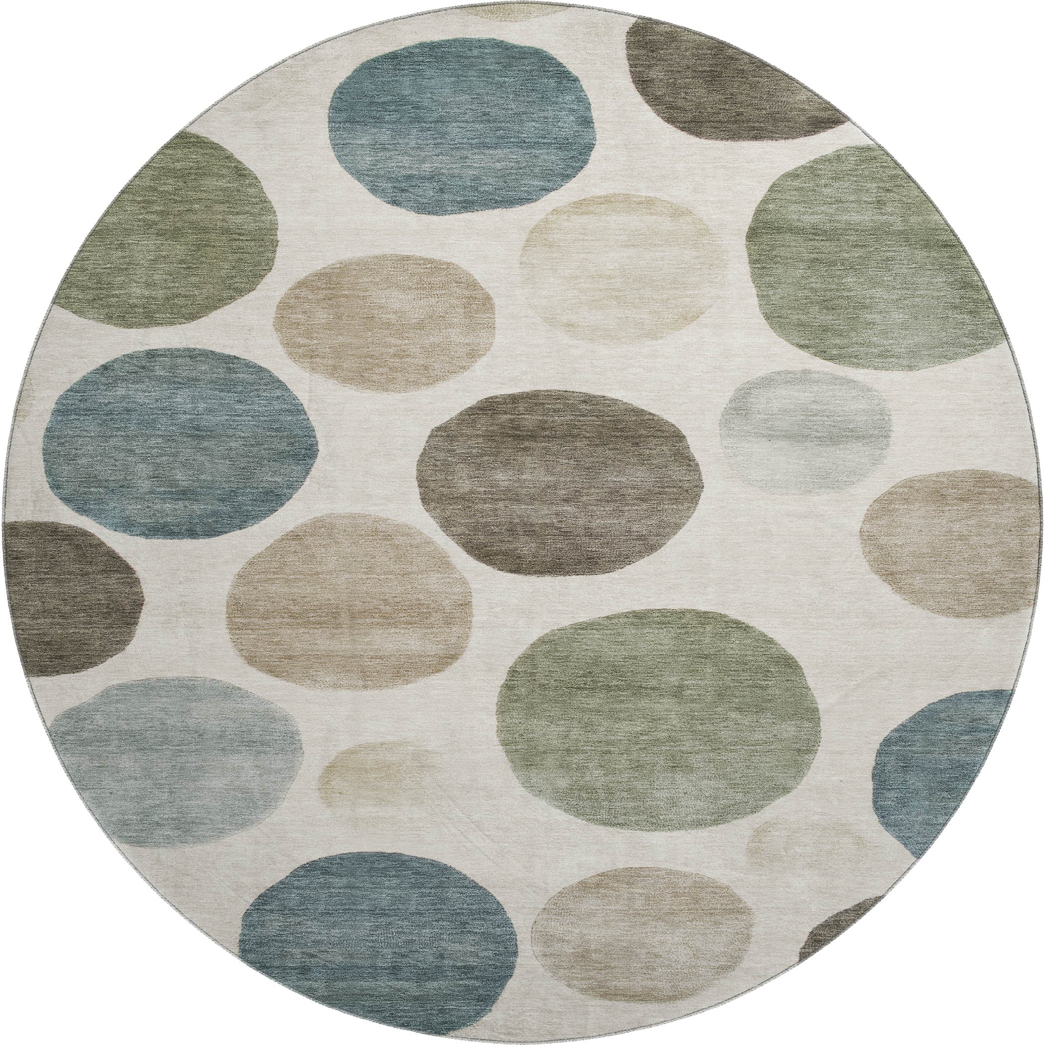 Vienna Machine Washable Transitional Ivory Rug 8' x 8' #shape_Round