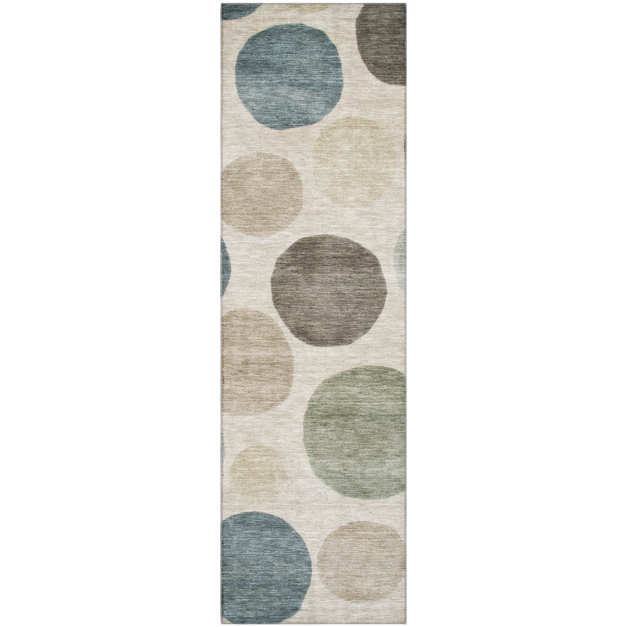 Vienna Machine Washable Transitional Khaki Brown Rug 2'3" x 7'6" #shape_Runner