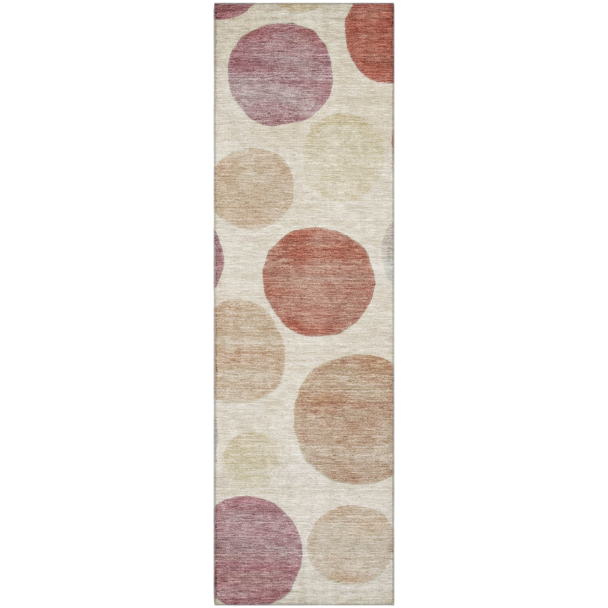 Vienna Machine Washable Transitional Salmon Orange Rug 2'3" x 7'6" #shape_Runner