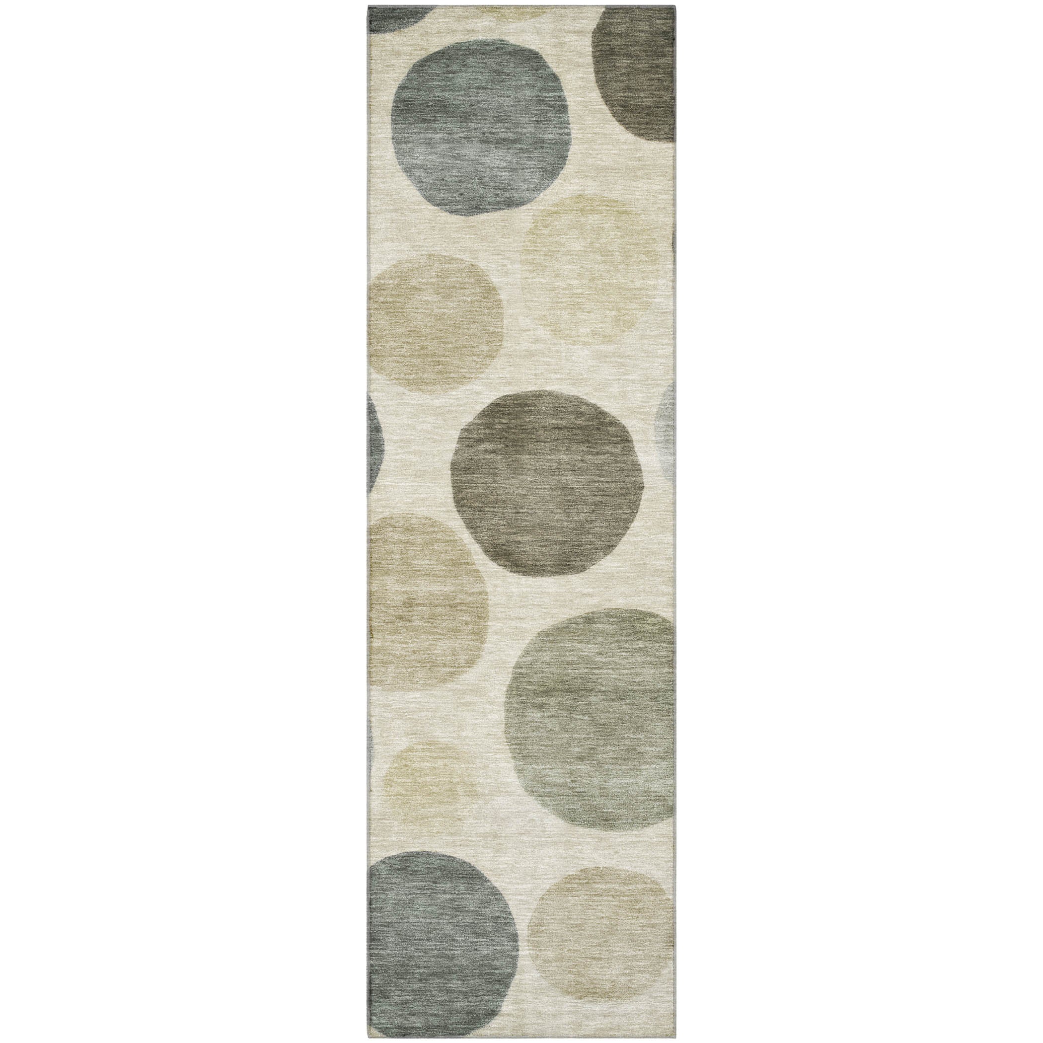 Vienna Machine Washable Transitional Taupe Brown Rug 2'3" x 7'6" #shape_Runner