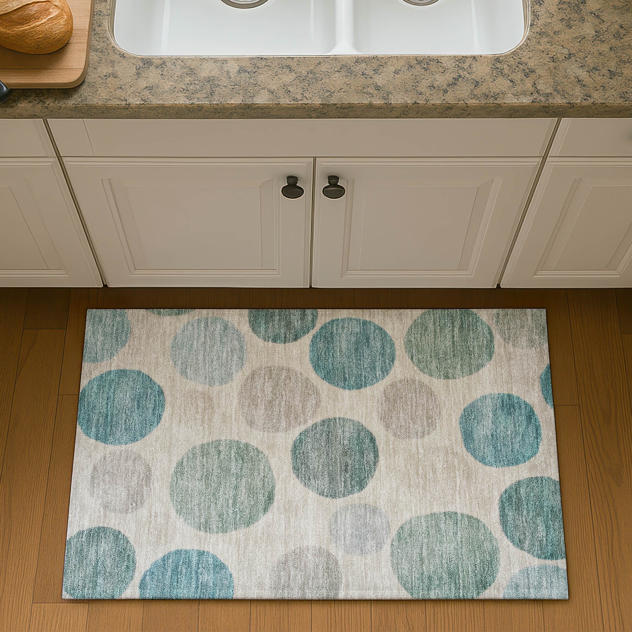 Vienna Machine Washable Transitional Teal Rug 1'8" x 2'6" #shape_Rectangle