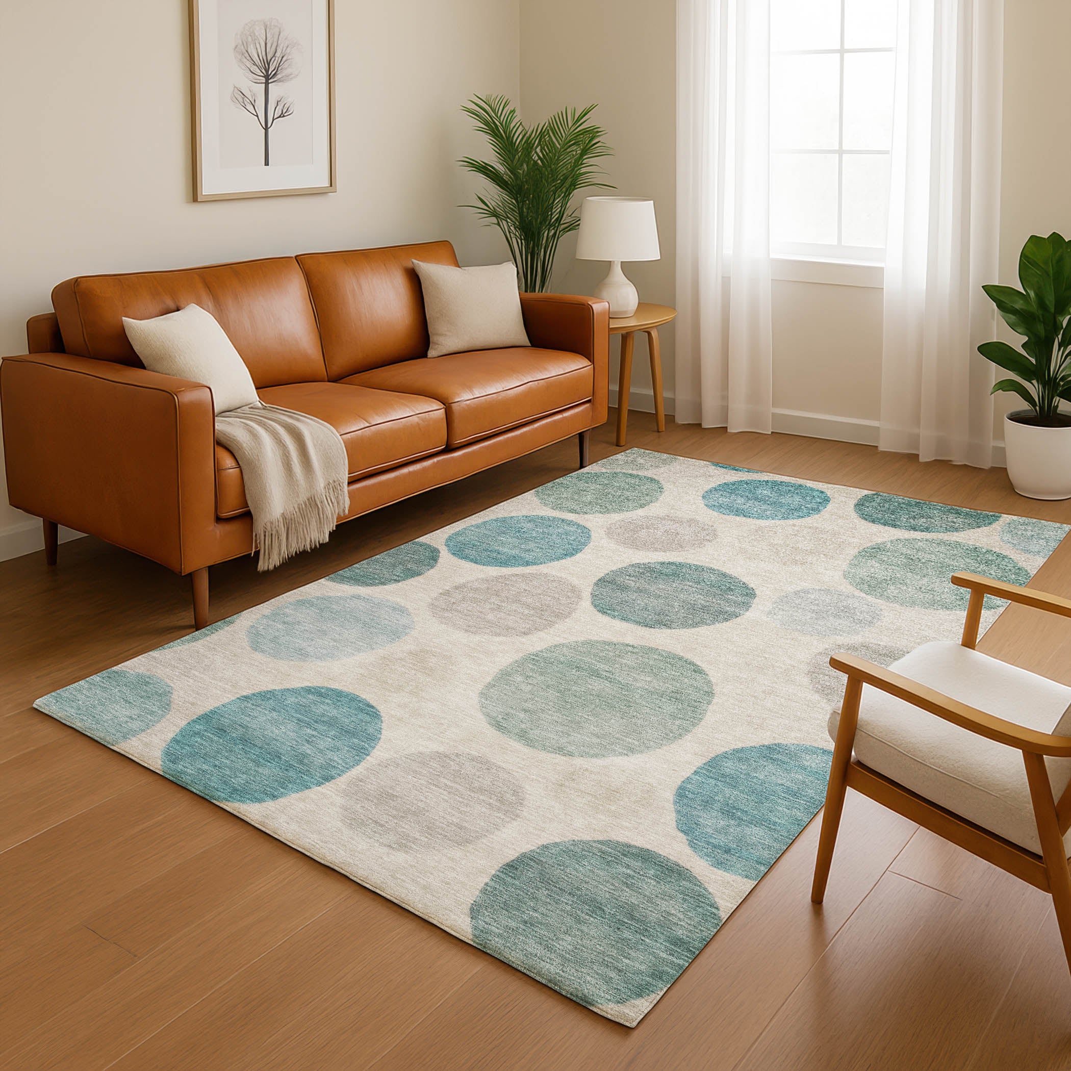 Vienna Machine Washable Transitional Teal Rug 2'6" x 3'10" #shape_Rectangle