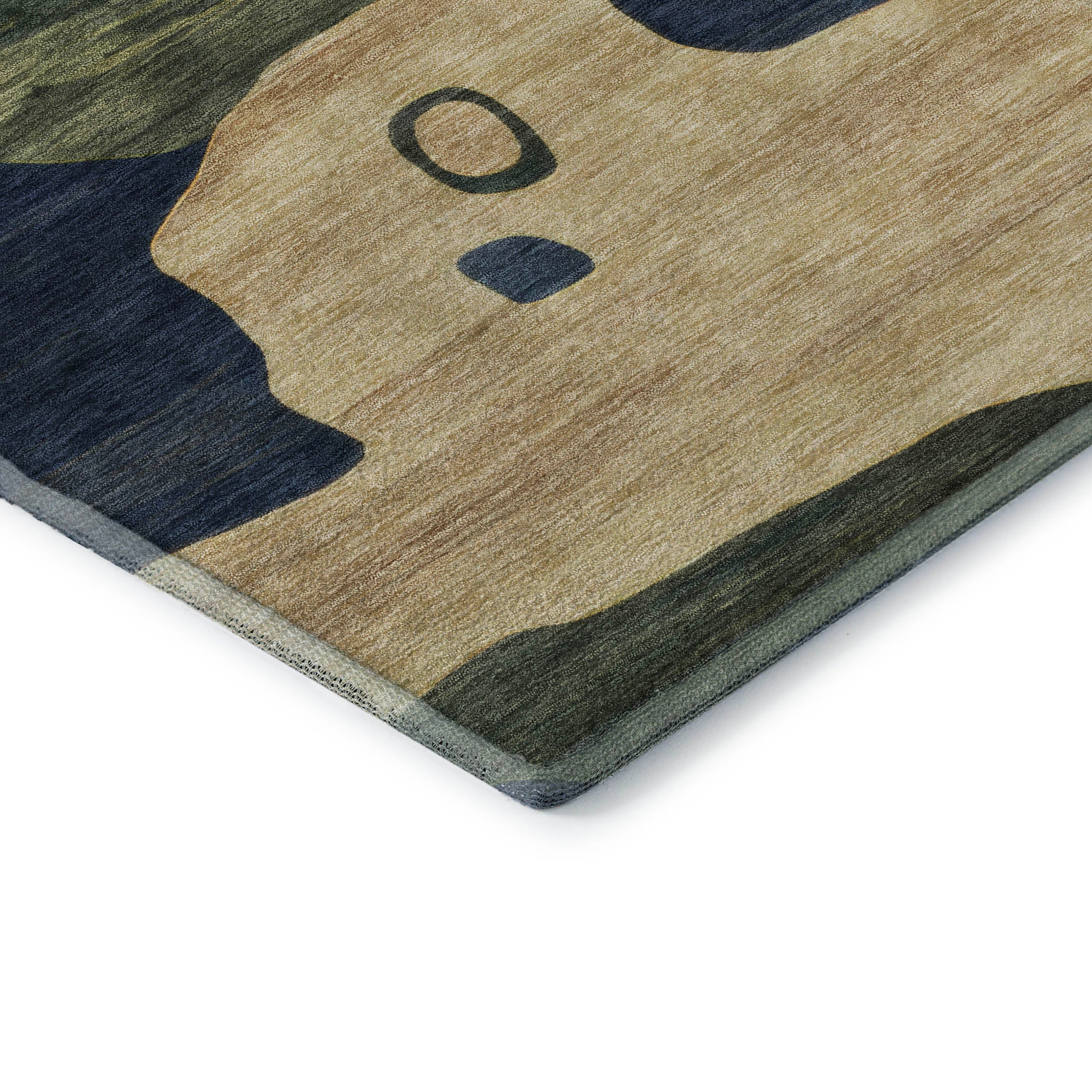 Queenstown Machine Washable Transitional Navy Blue Rug 1'8" x 2'6" #shape_Rectangle