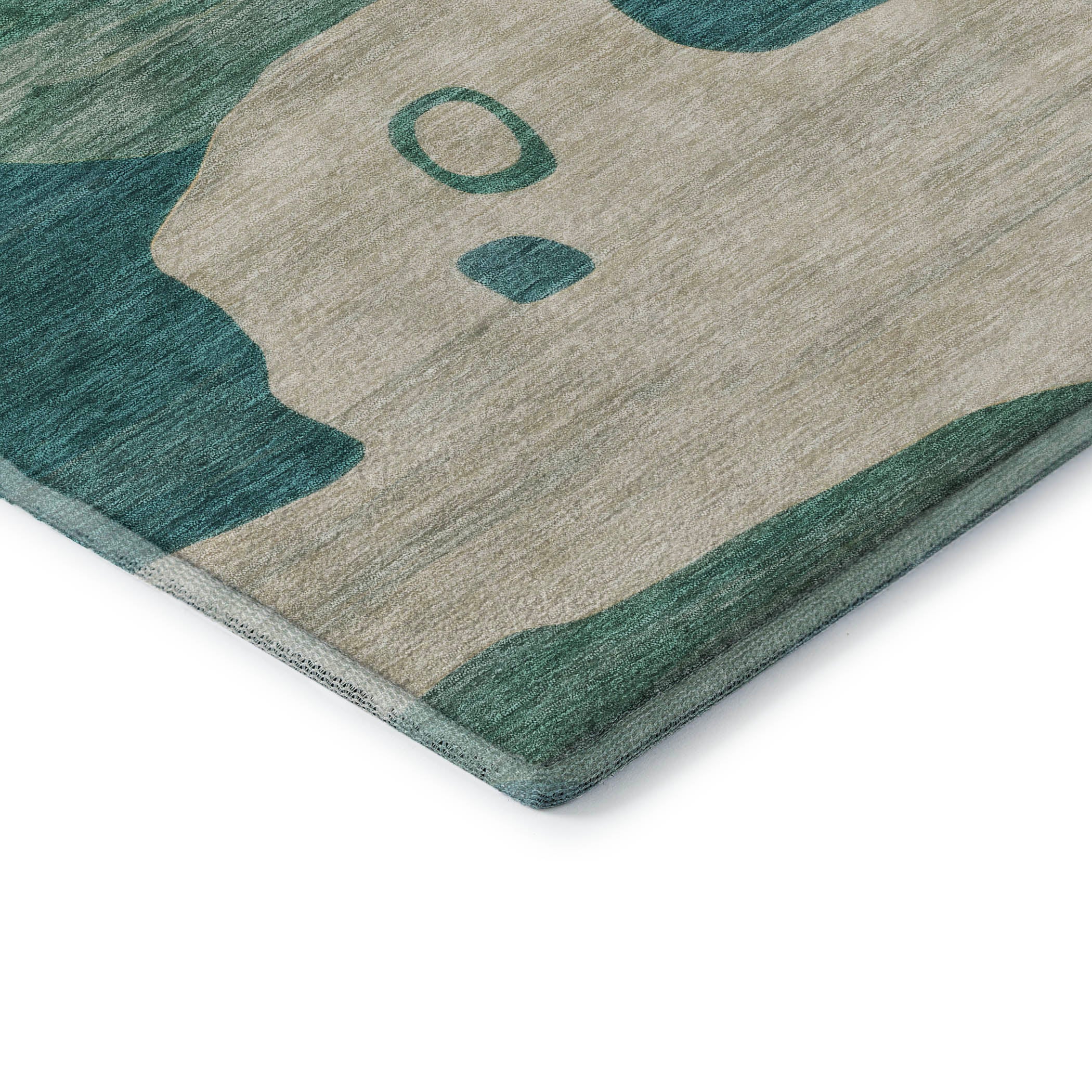 Queenstown Machine Washable Transitional Teal Rug 1'8" x 2'6" #shape_Rectangle