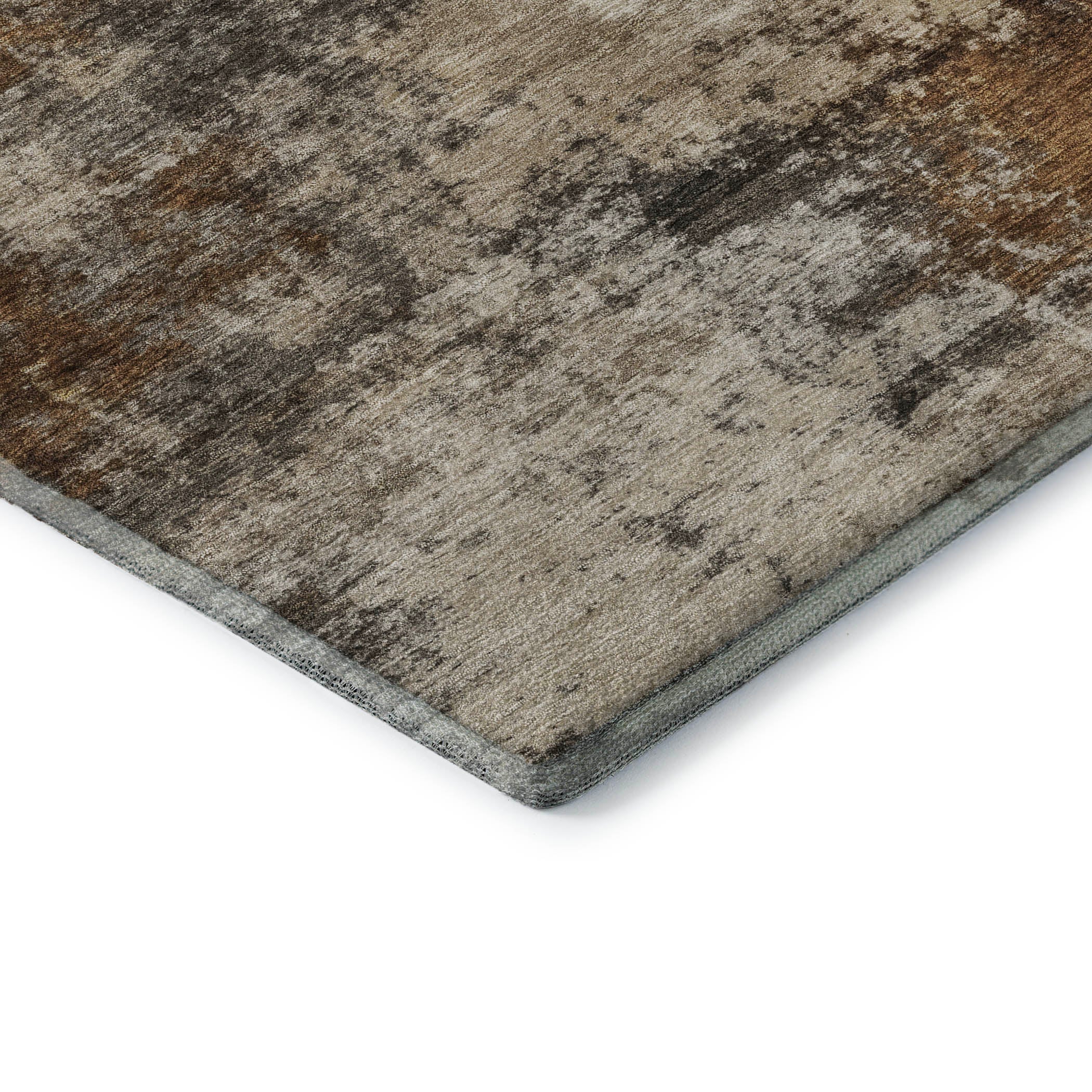 Mdina Machine Washable Transitional Brown Rug 1'8" x 2'6" #shape_Rectangle
