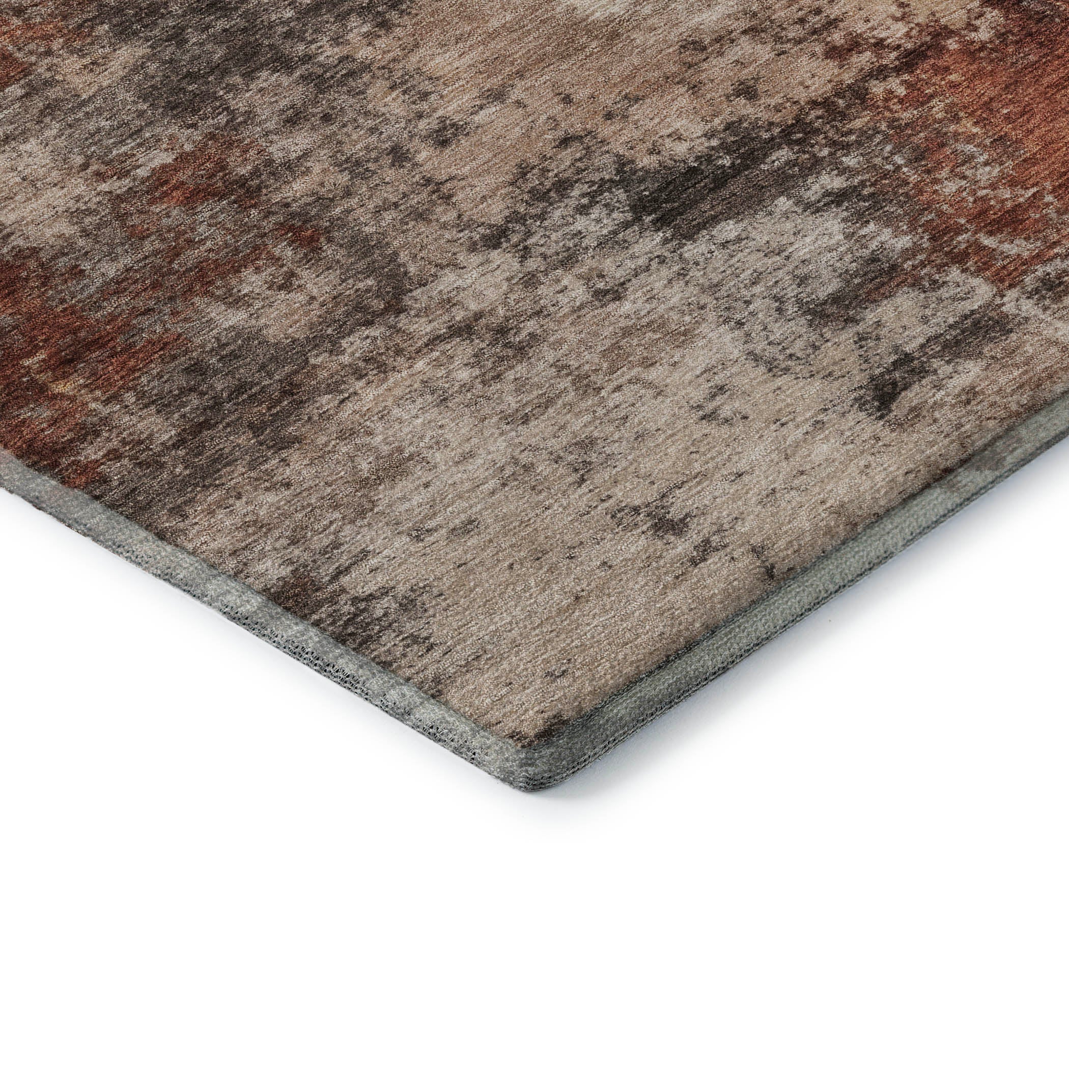 Mdina Machine Washable Transitional Paprika Orange Rug 1'8" x 2'6" #shape_Rectangle