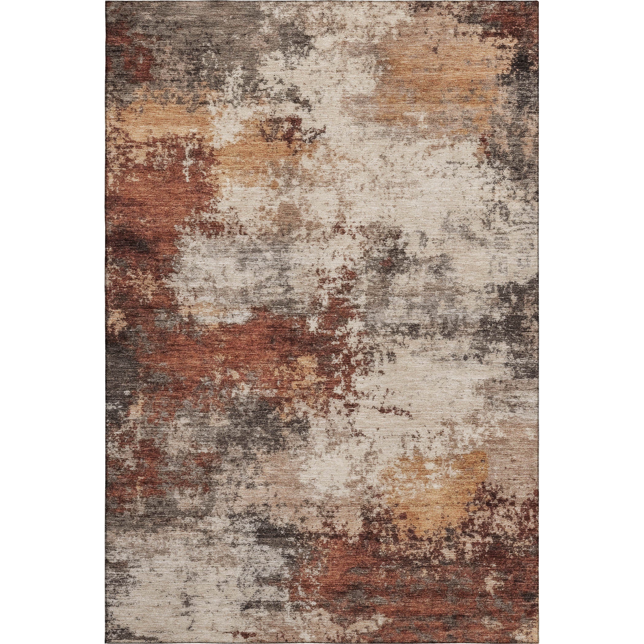 Mdina Machine Washable Transitional Paprika Orange Rug 2'6" x 3'10" #shape_Rectangle