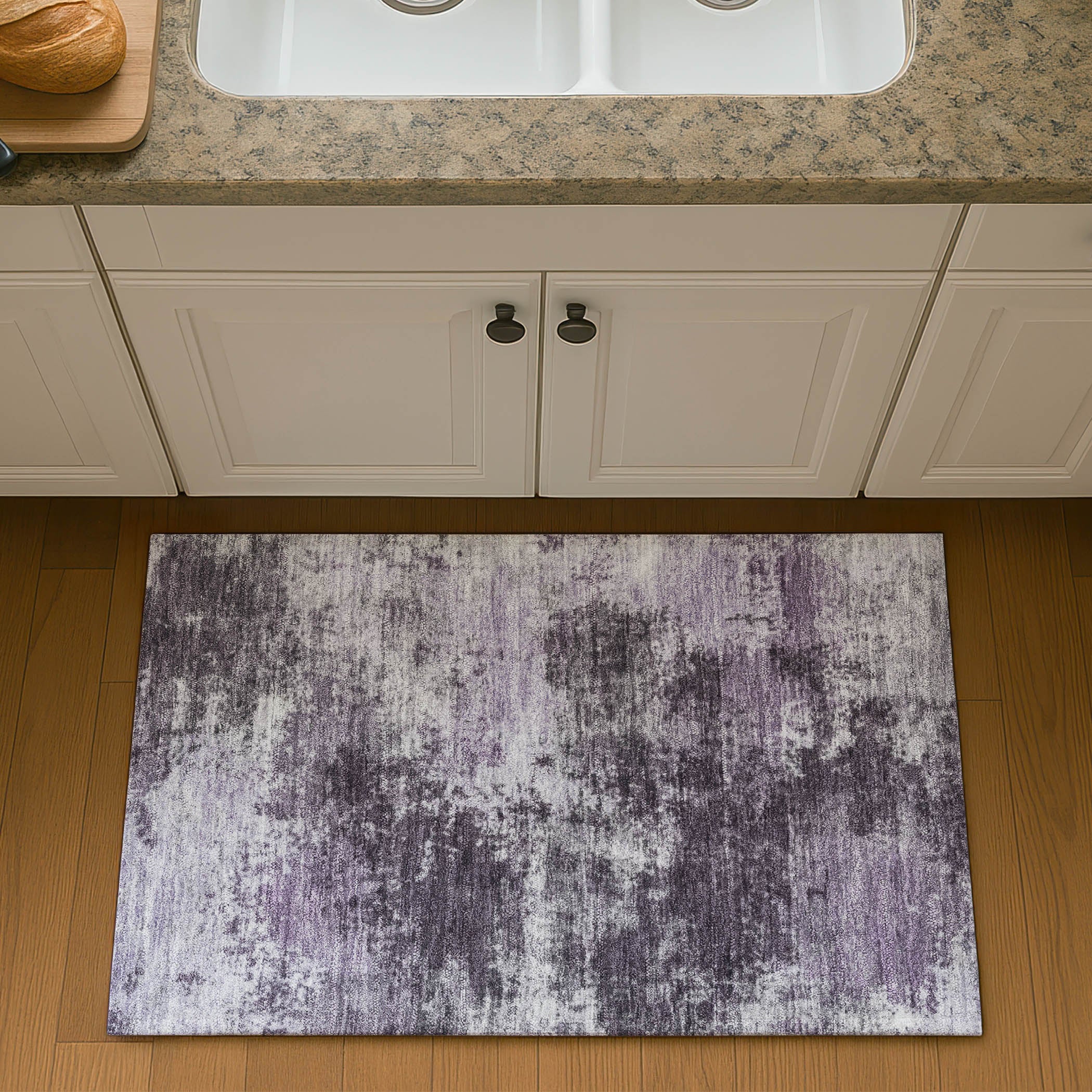 Athens Machine Washable Transitional Purple Rug 1'8" x 2'6" #shape_Rectangle