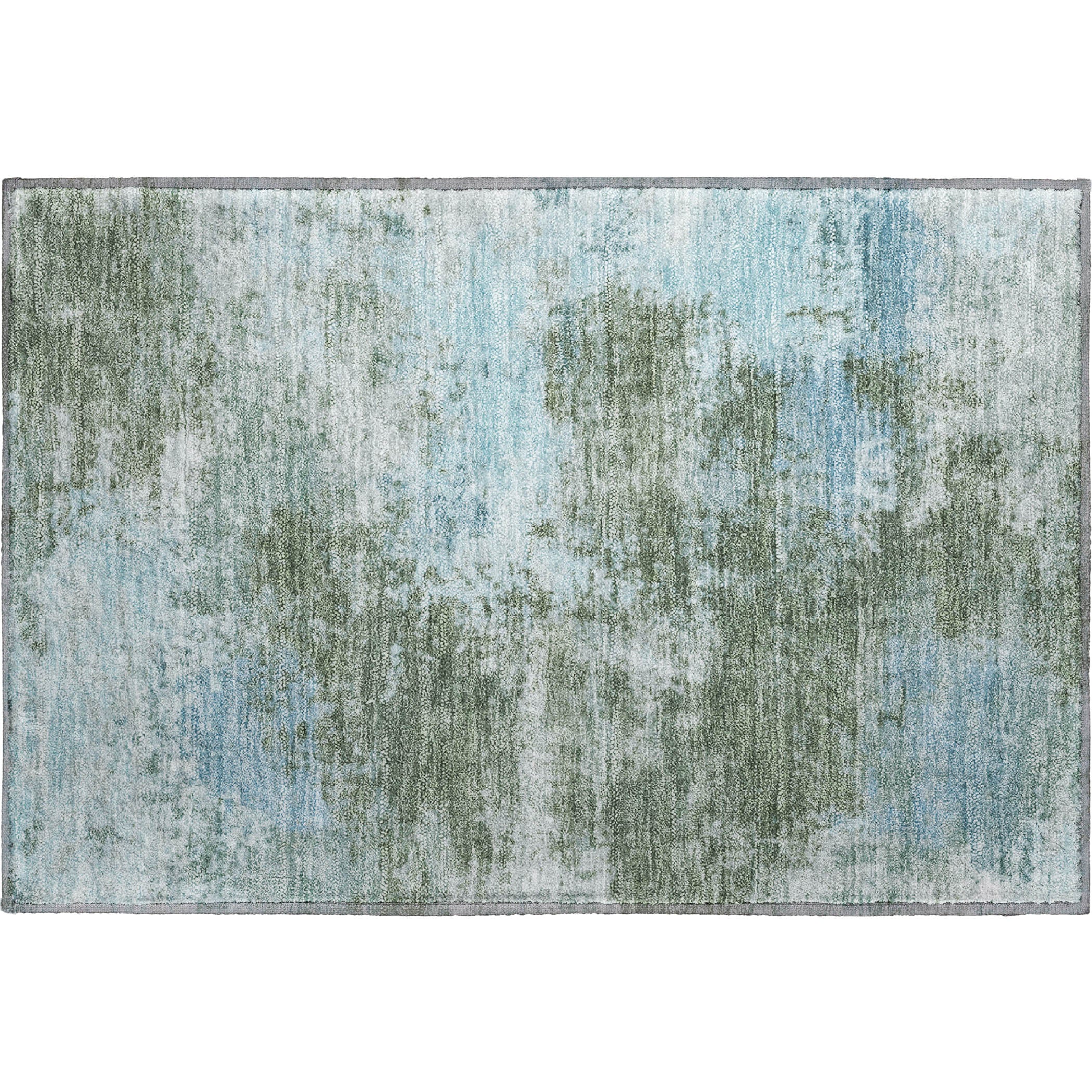 Athens Machine Washable Transitional Sage Green Rug 1'8" x 2'6" #shape_Rectangle