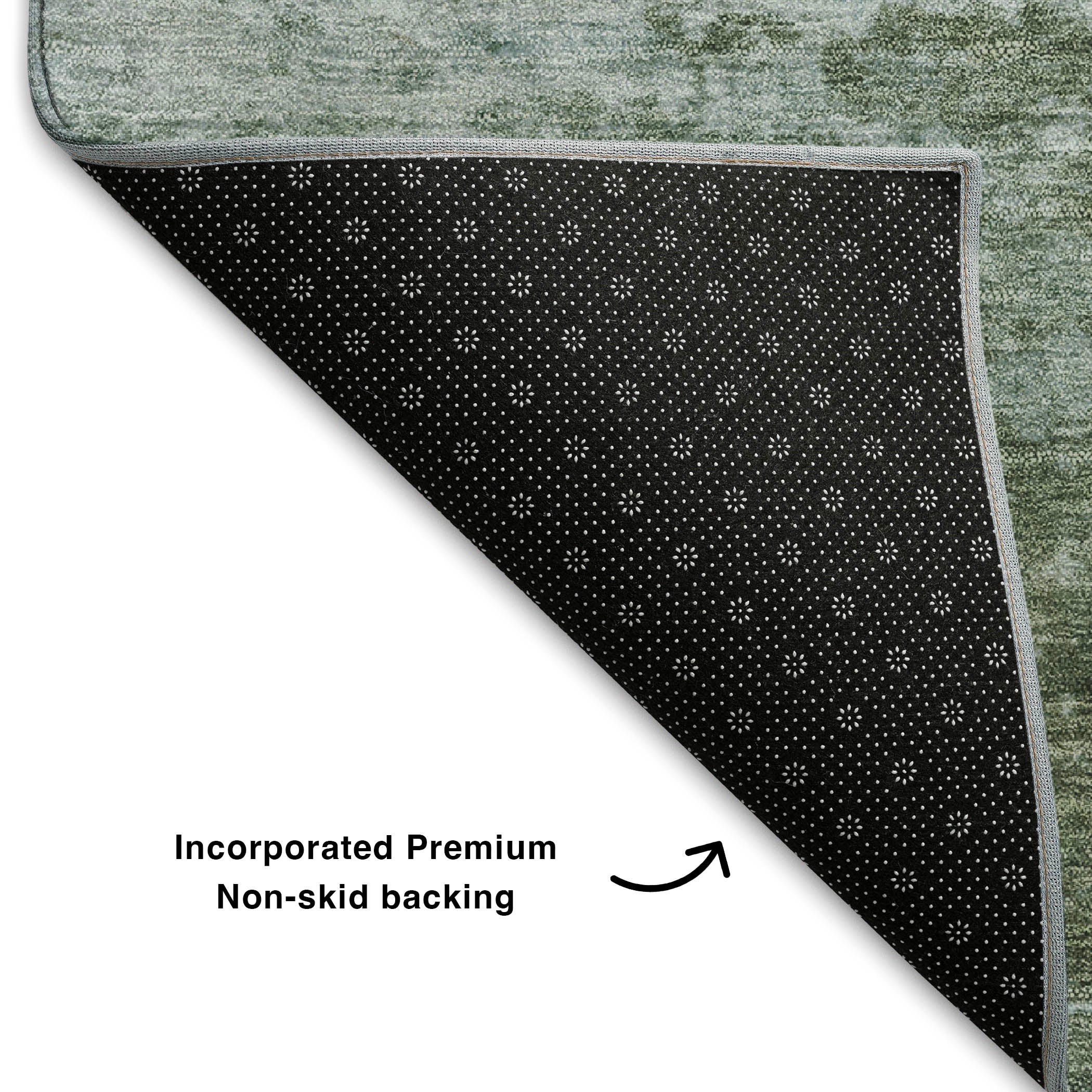 Athens Machine Washable Transitional Sage Green Rug 1'8" x 2'6" #shape_Rectangle