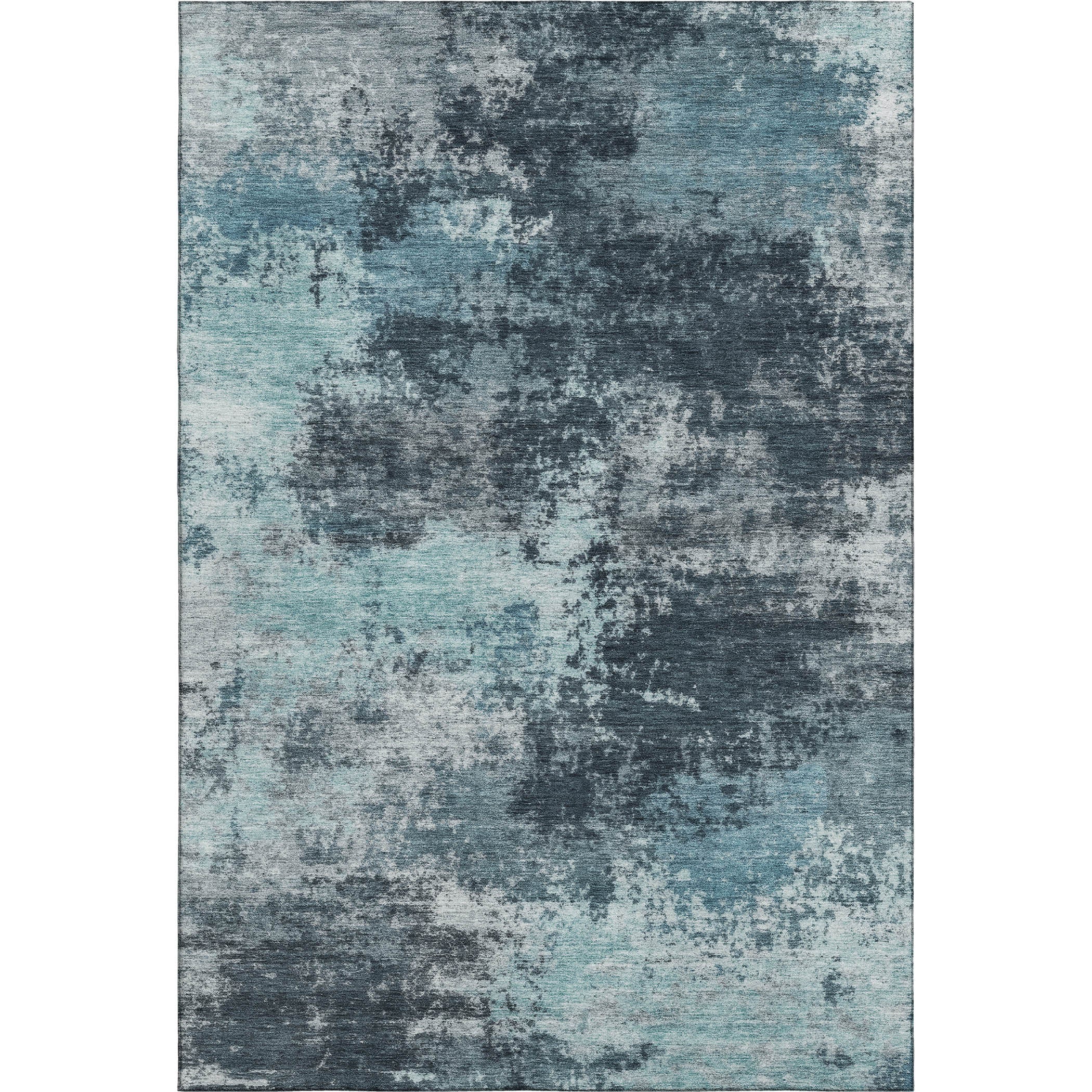 Athens Machine Washable Transitional Teal Rug 2'6" x 3'10" #shape_Rectangle