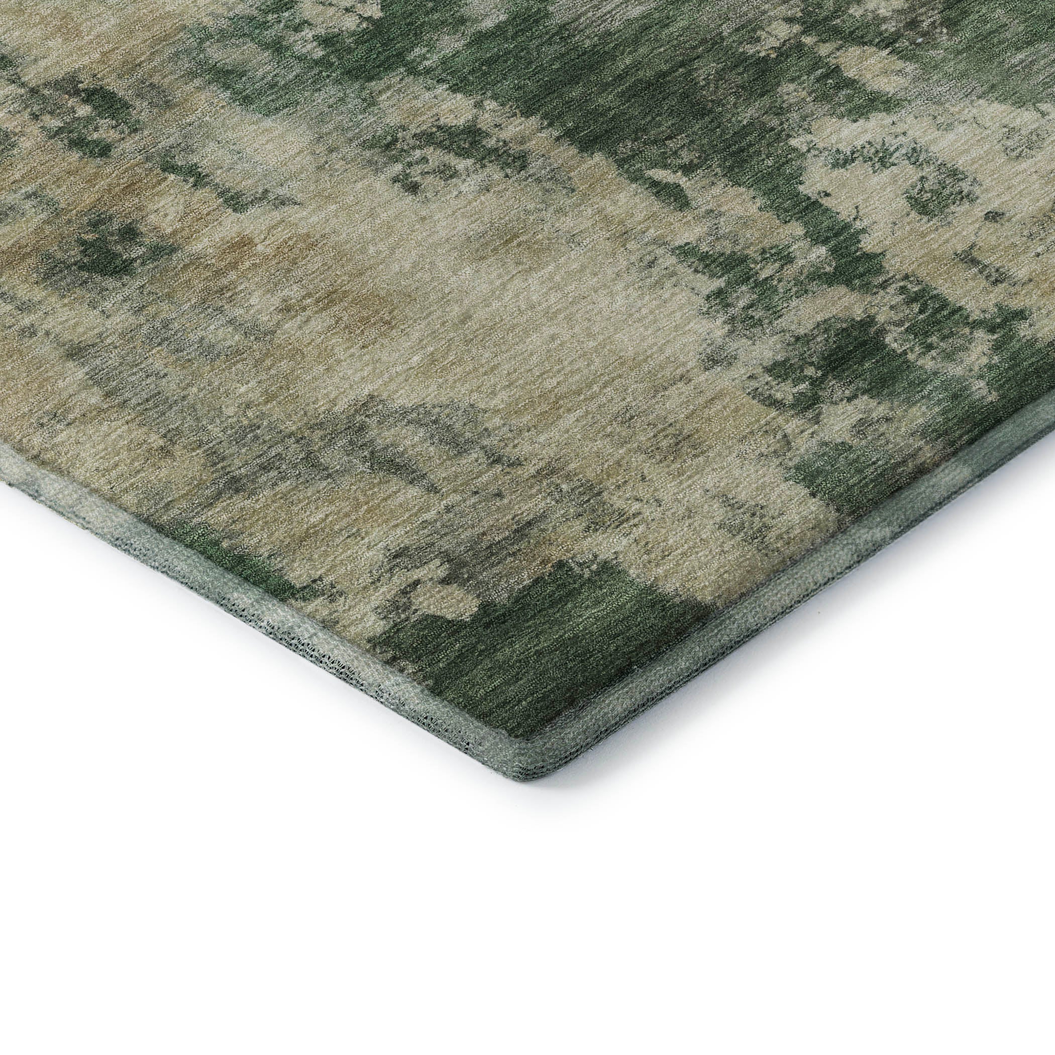 Seoul Machine Washable Transitional Fern Green Rug 1'8" x 2'6" #shape_Rectangle