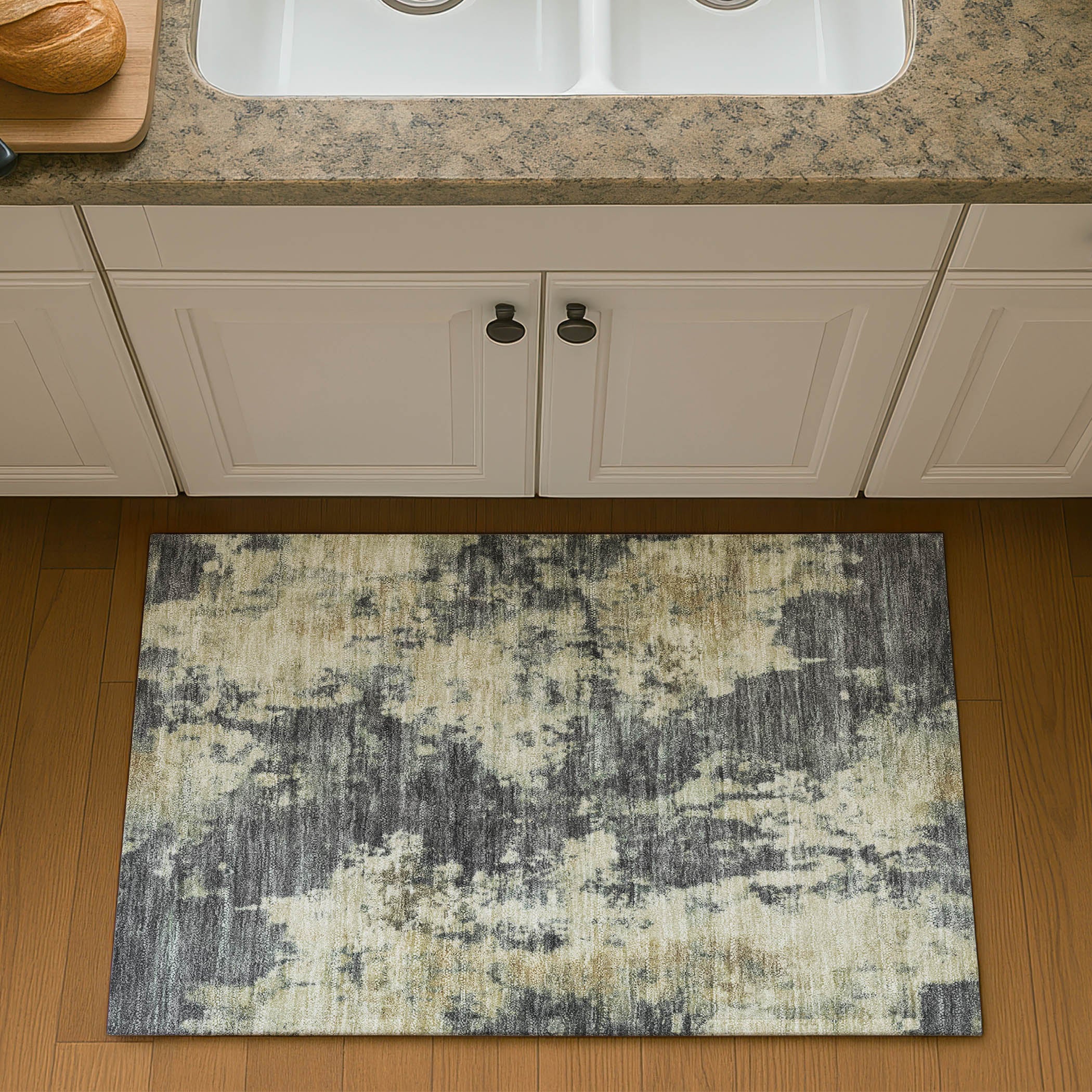 Seoul Machine Washable Transitional Gray Rug 1'8" x 2'6" #shape_Rectangle