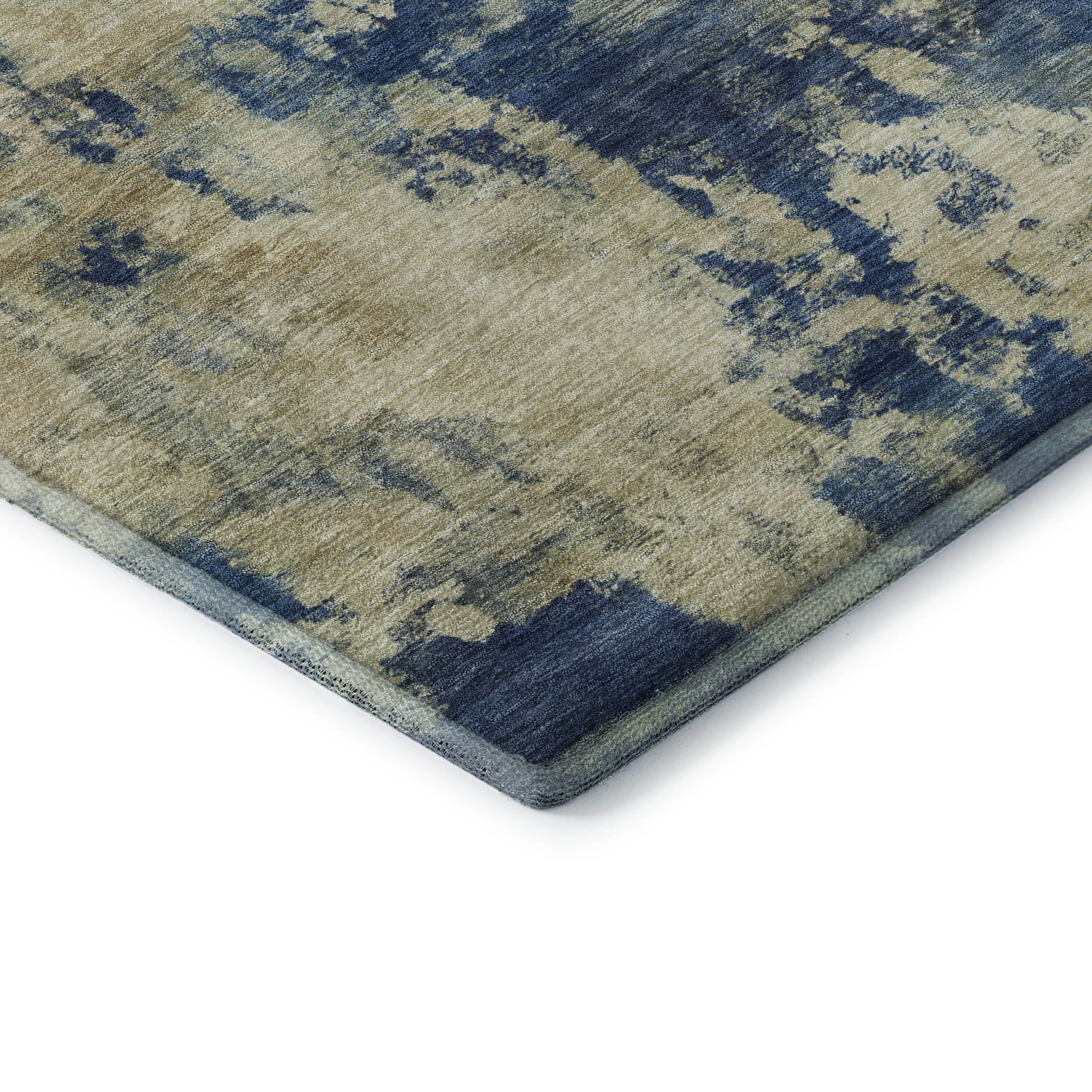 Seoul Machine Washable Transitional Navy Blue Rug 1'8" x 2'6" #shape_Rectangle