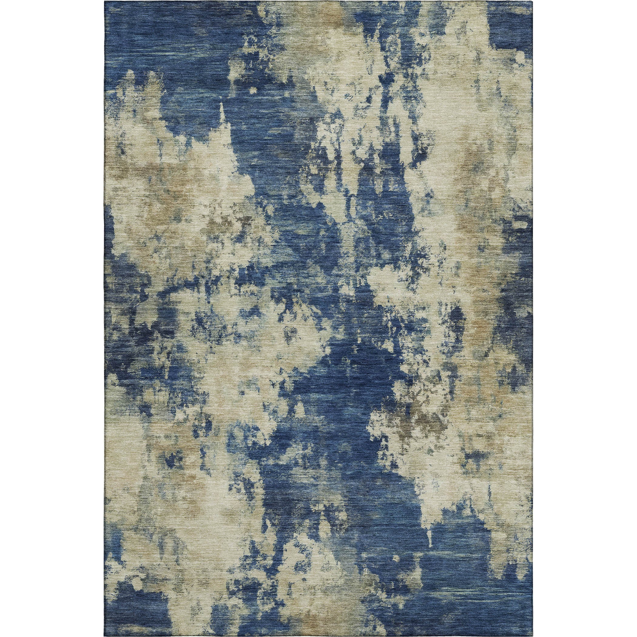 Seoul Machine Washable Transitional Navy Blue Rug 2'6" x 3'10" #shape_Rectangle