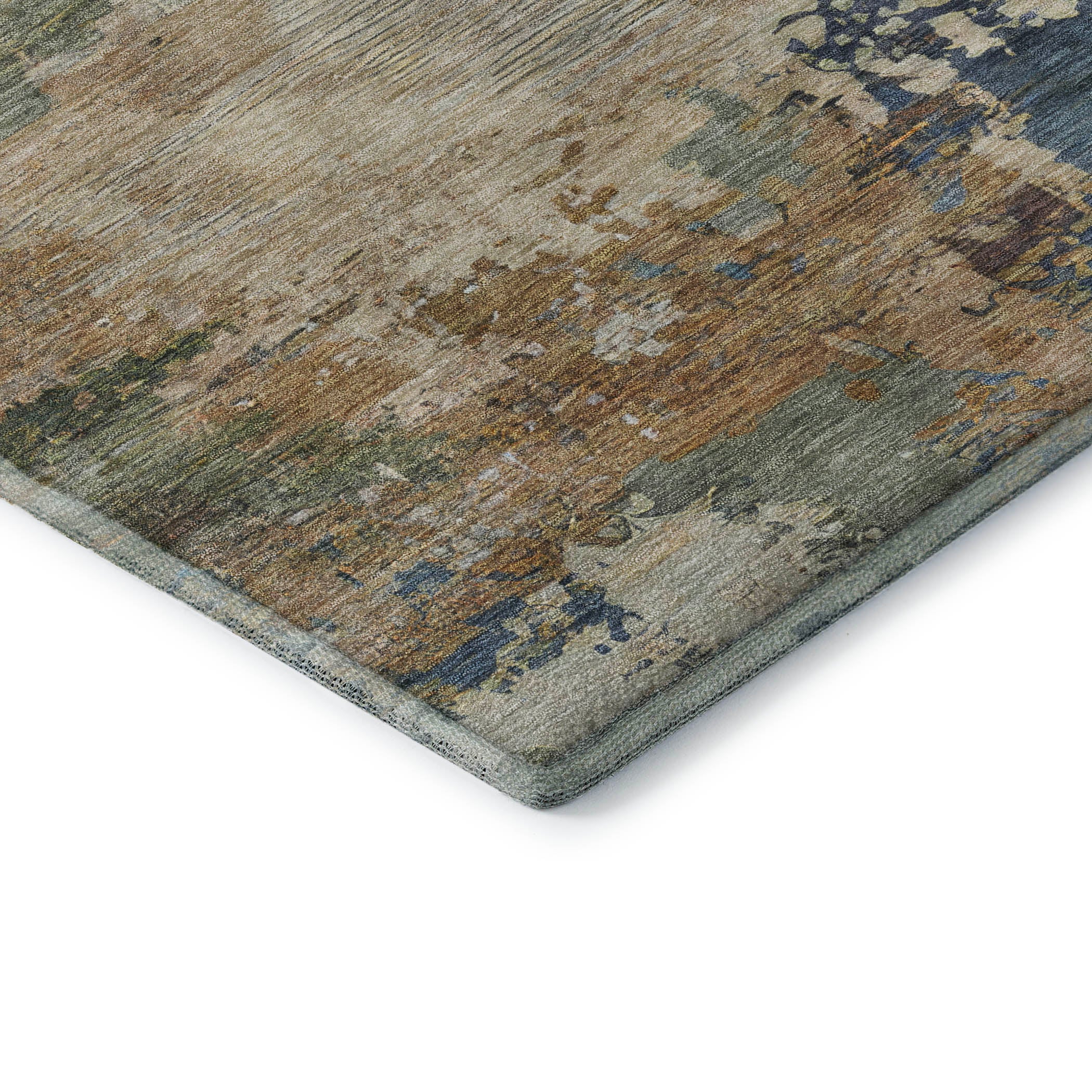 Bangkok Machine Washable Transitional Blue Rug 1'8" x 2'6" #shape_Rectangle