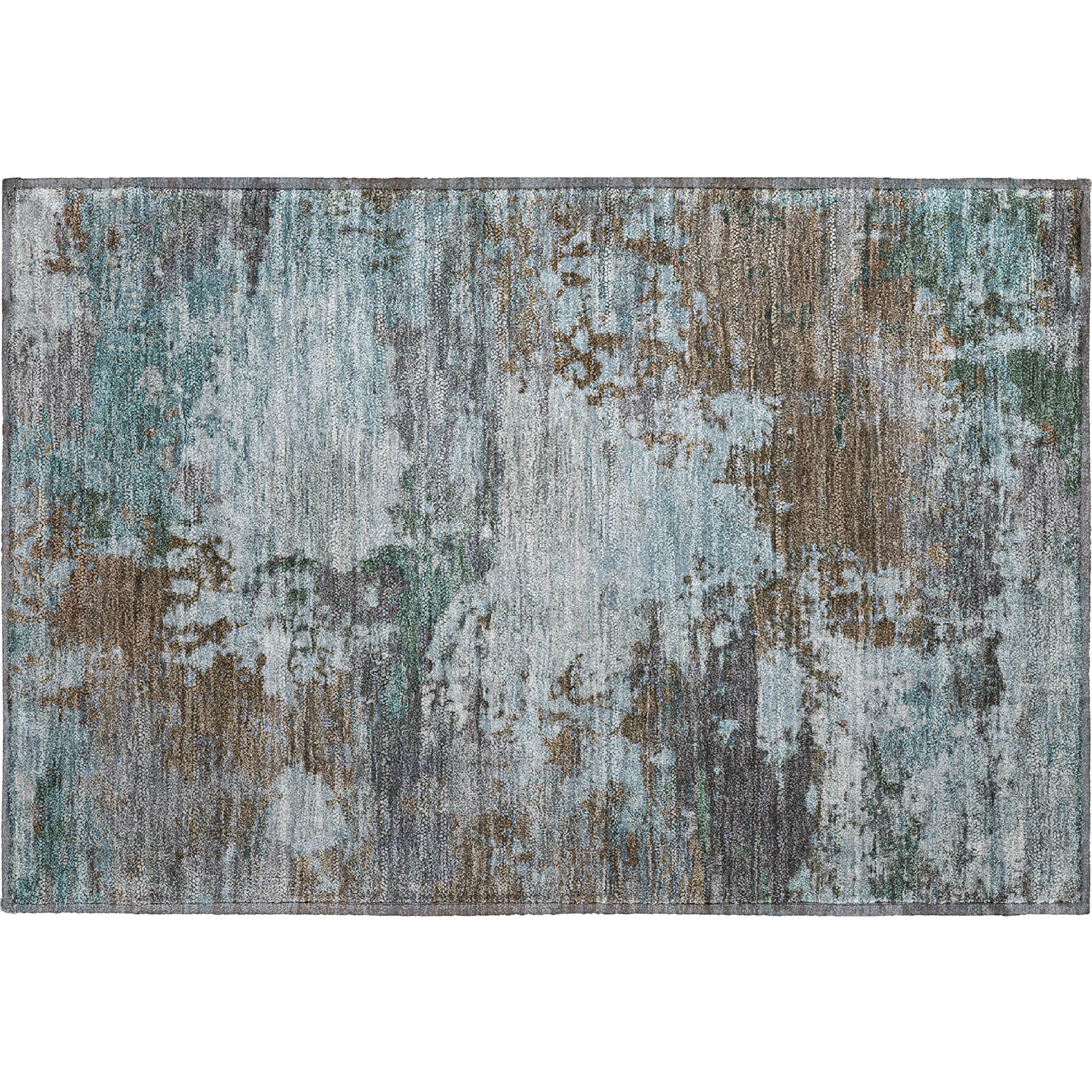 Bangkok Machine Washable Transitional Brown Rug 1'8" x 2'6" #shape_Rectangle