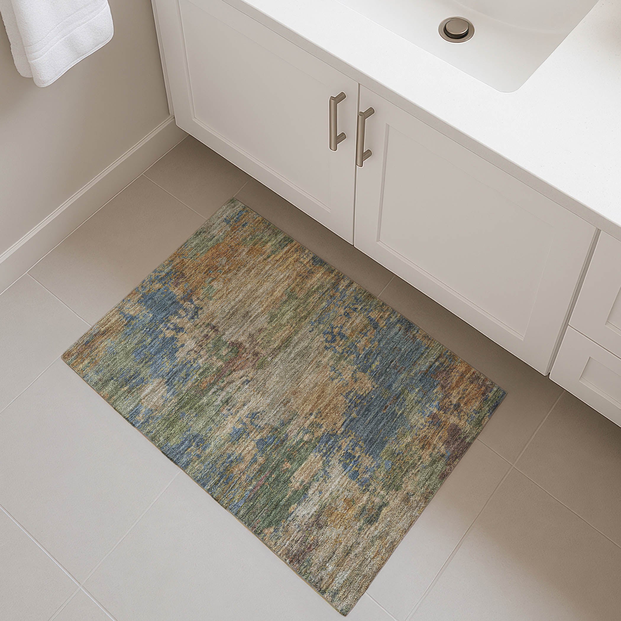 Bangkok Machine Washable Transitional Denim Blue Rug 1'8" x 2'6" #shape_Rectangle