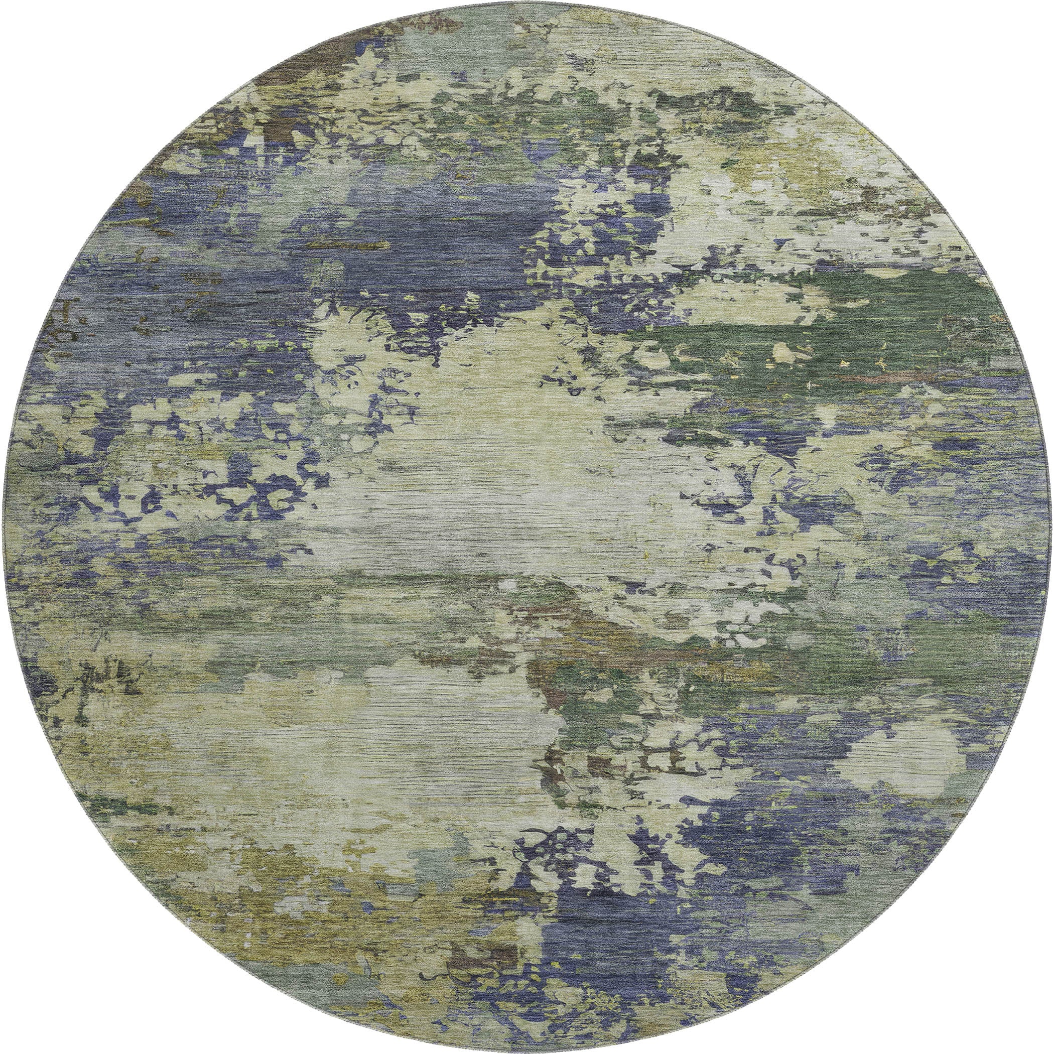 Bangkok Machine Washable Transitional Purple Rug 8' x 8' #shape_Round
