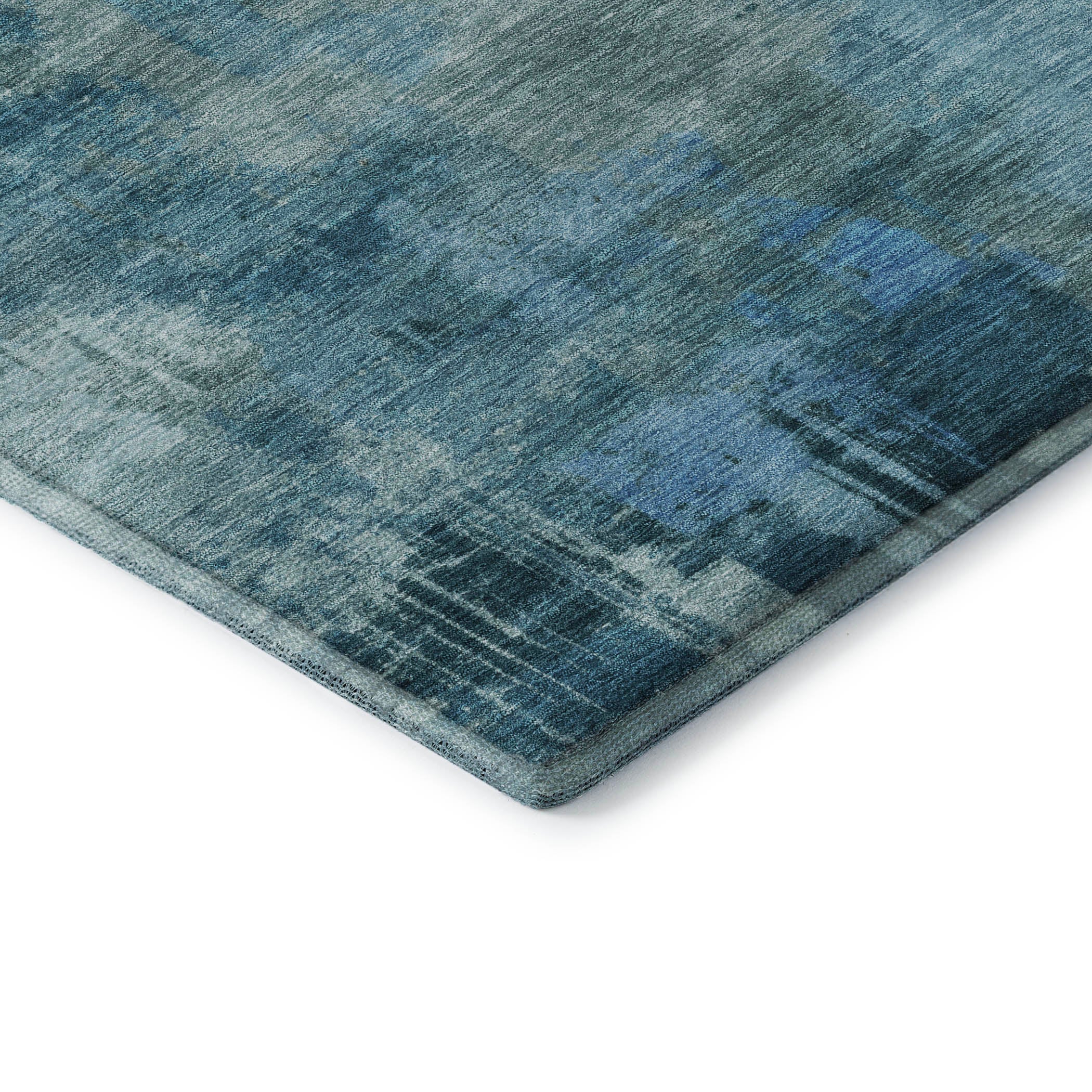 Seville Machine Washable Transitional Blue Rug 1'8" x 2'6" #shape_Rectangle