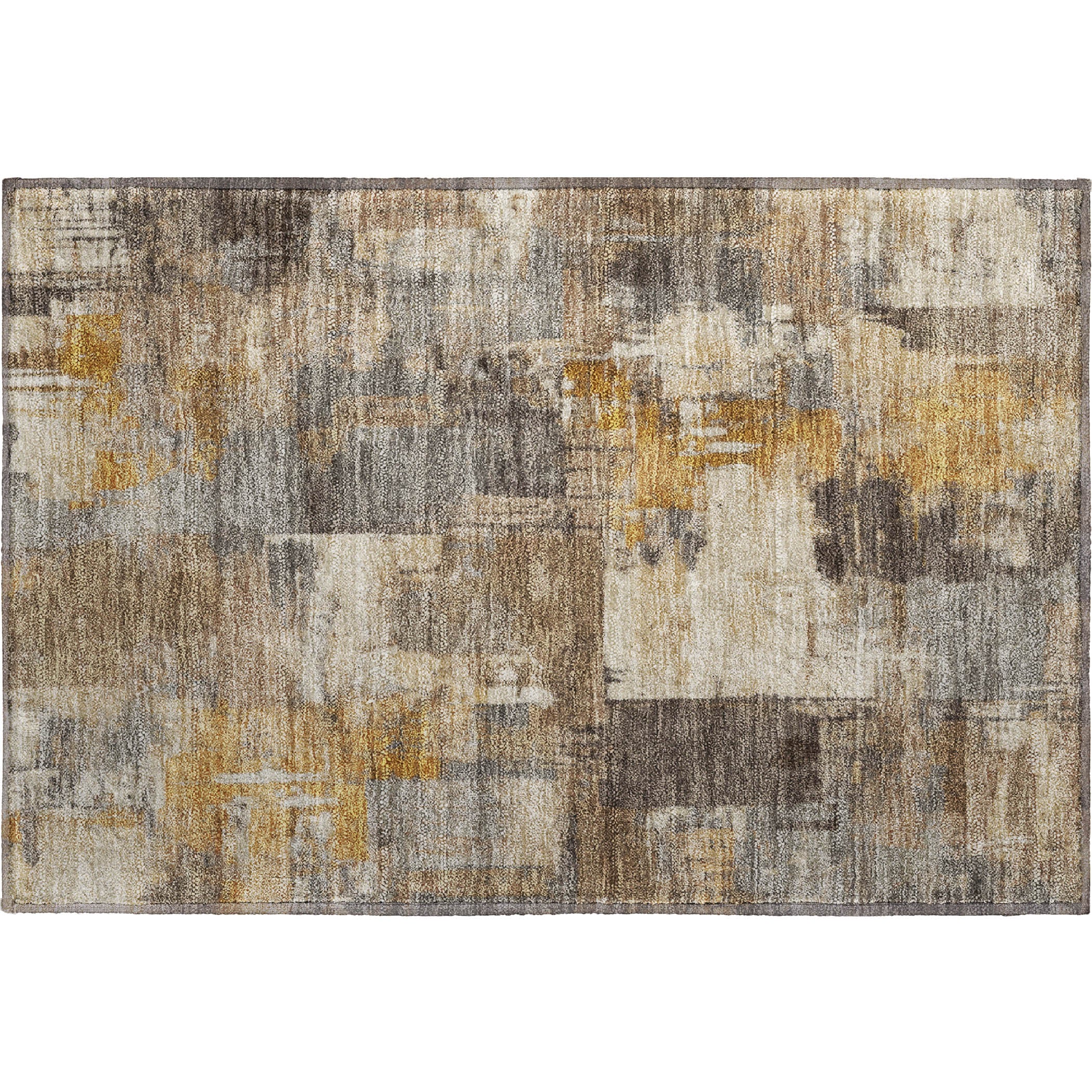 Seville Machine Washable Transitional Brown Rug 1'8" x 2'6" #shape_Rectangle