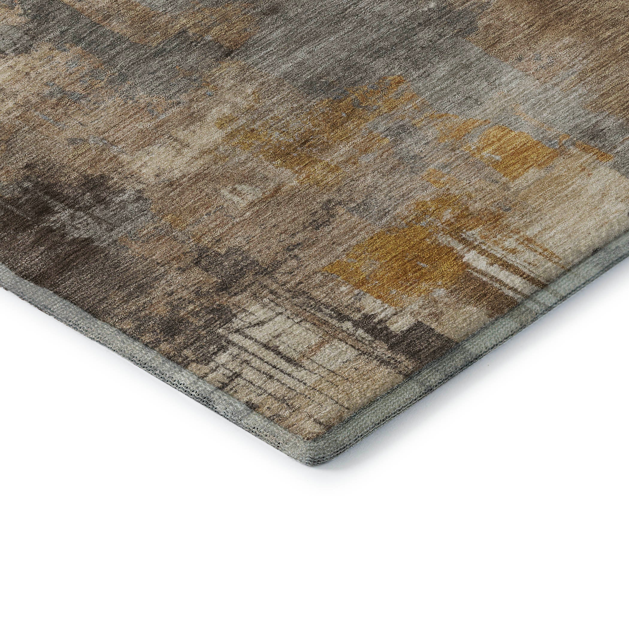 Seville Machine Washable Transitional Brown Rug 1'8" x 2'6" #shape_Rectangle