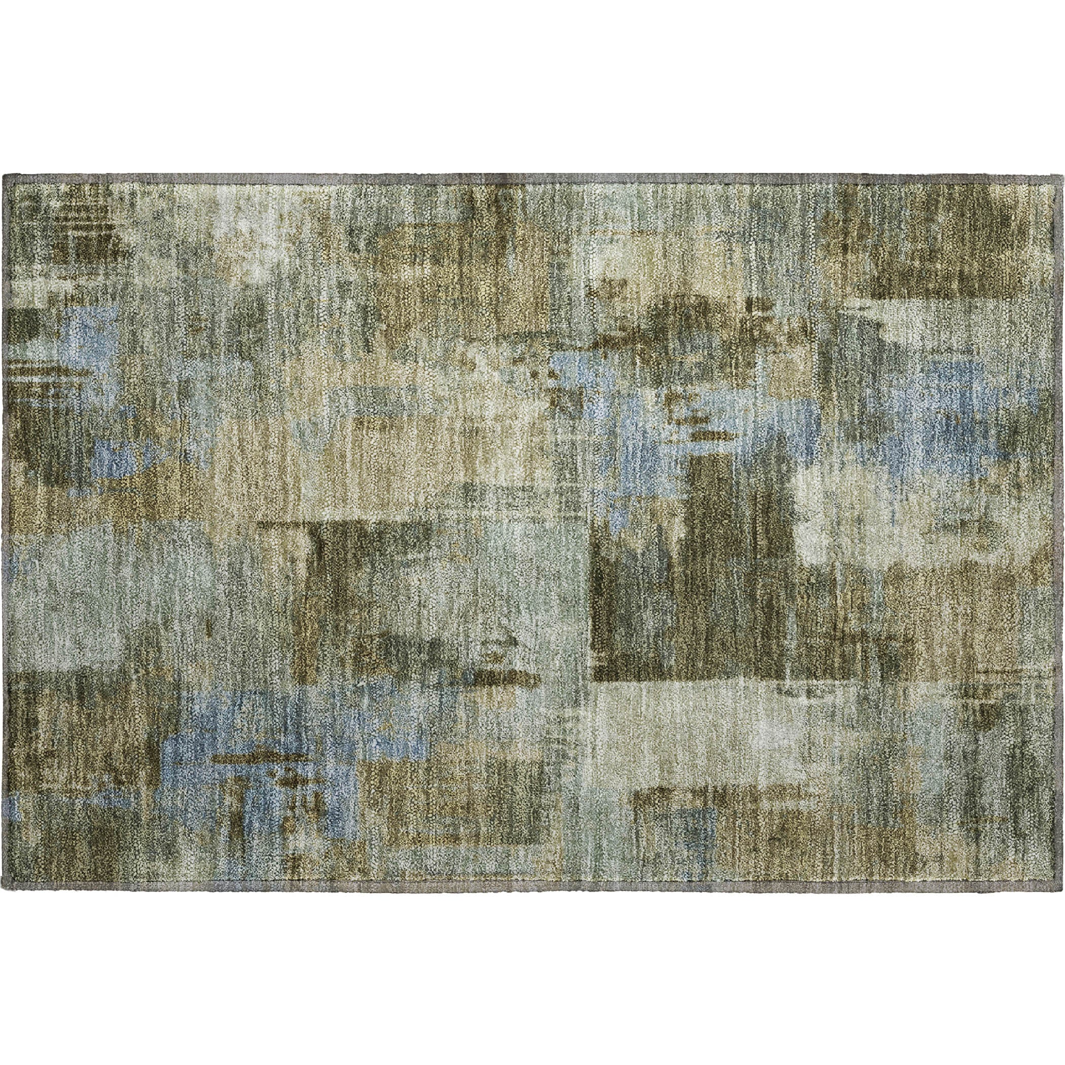 Seville Machine Washable Transitional Green Rug 1'8" x 2'6" #shape_Rectangle