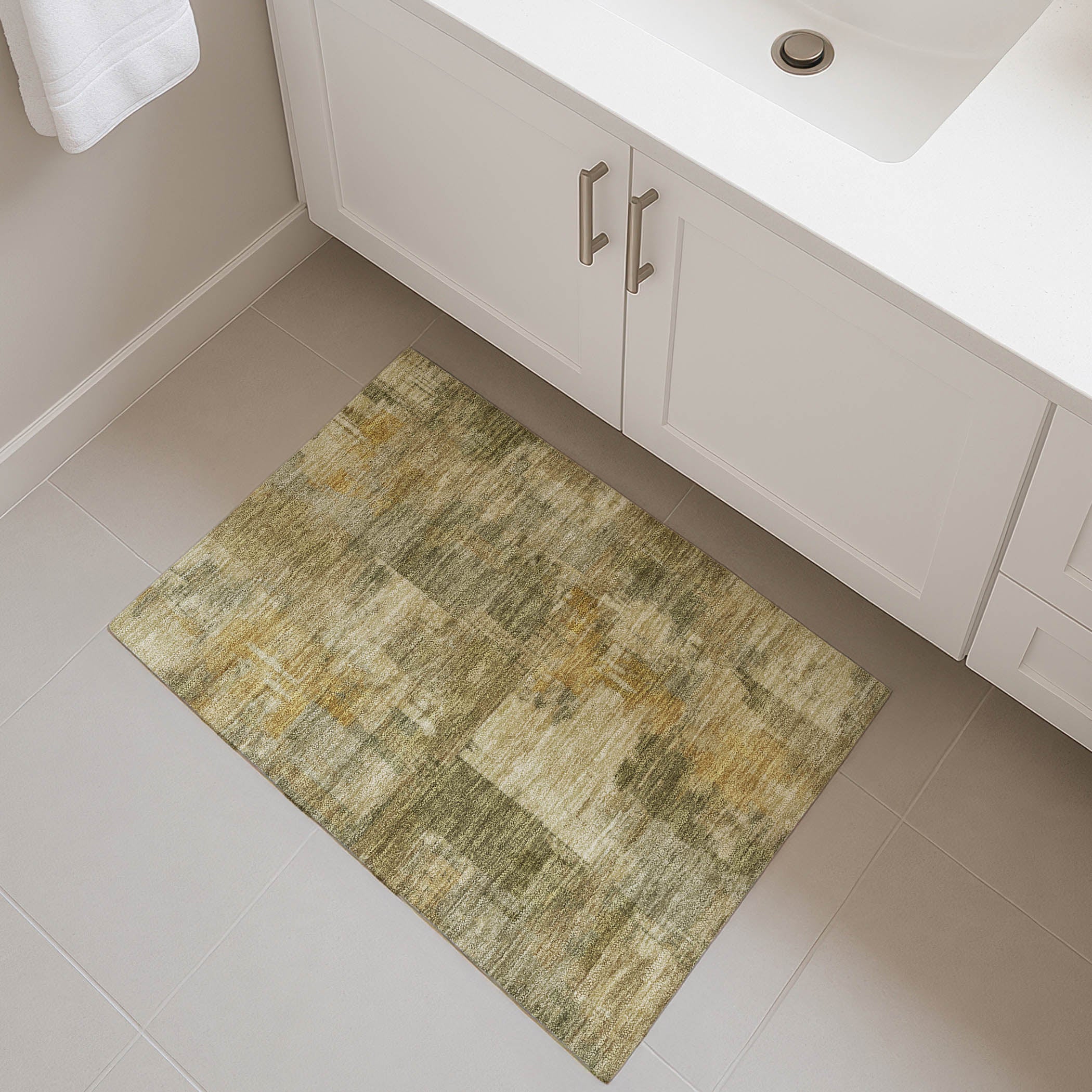 Seville Machine Washable Transitional Khaki Brown Rug 1'8" x 2'6" #shape_Rectangle