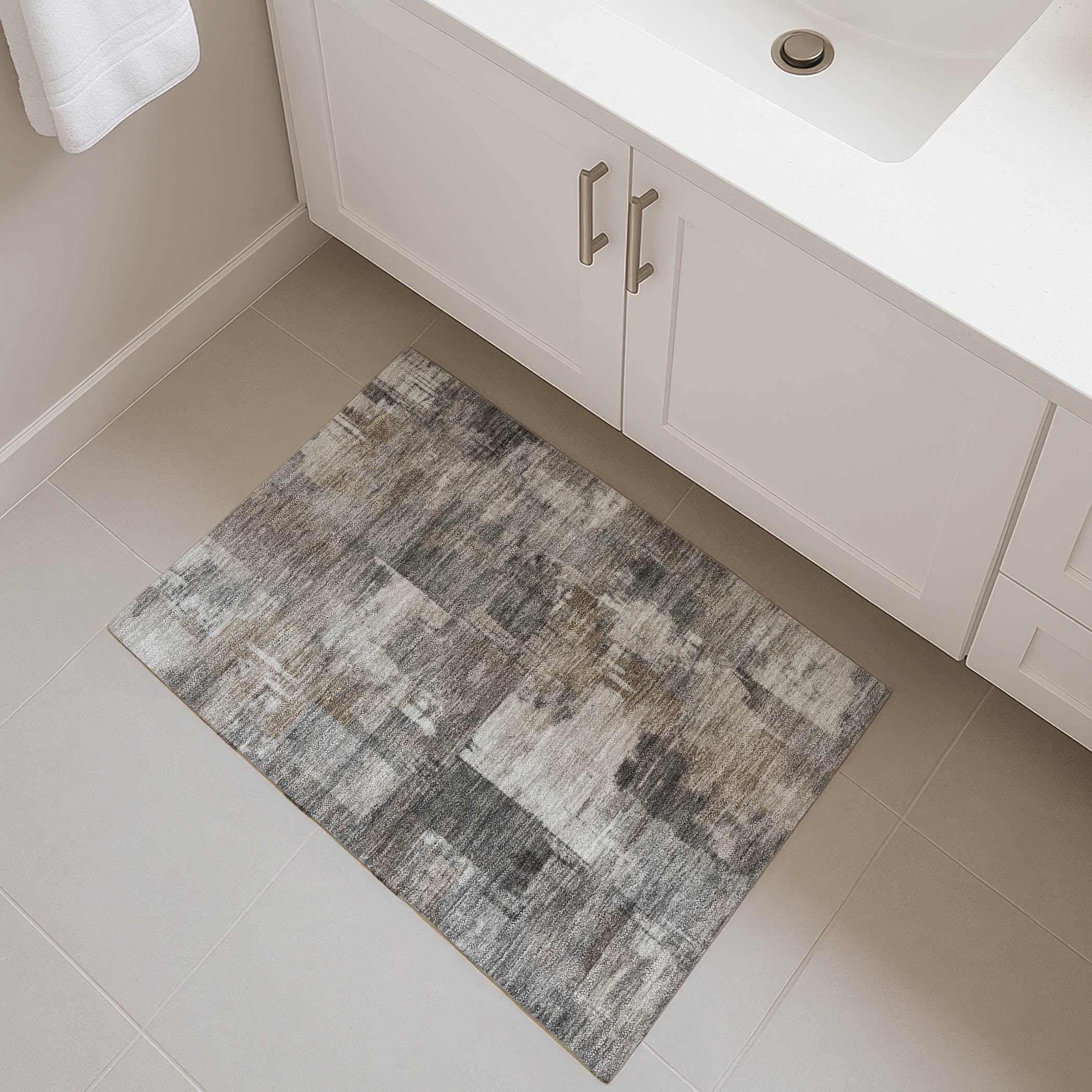Seville Machine Washable Transitional Pewter Gray Rug 1'8" x 2'6" #shape_Rectangle