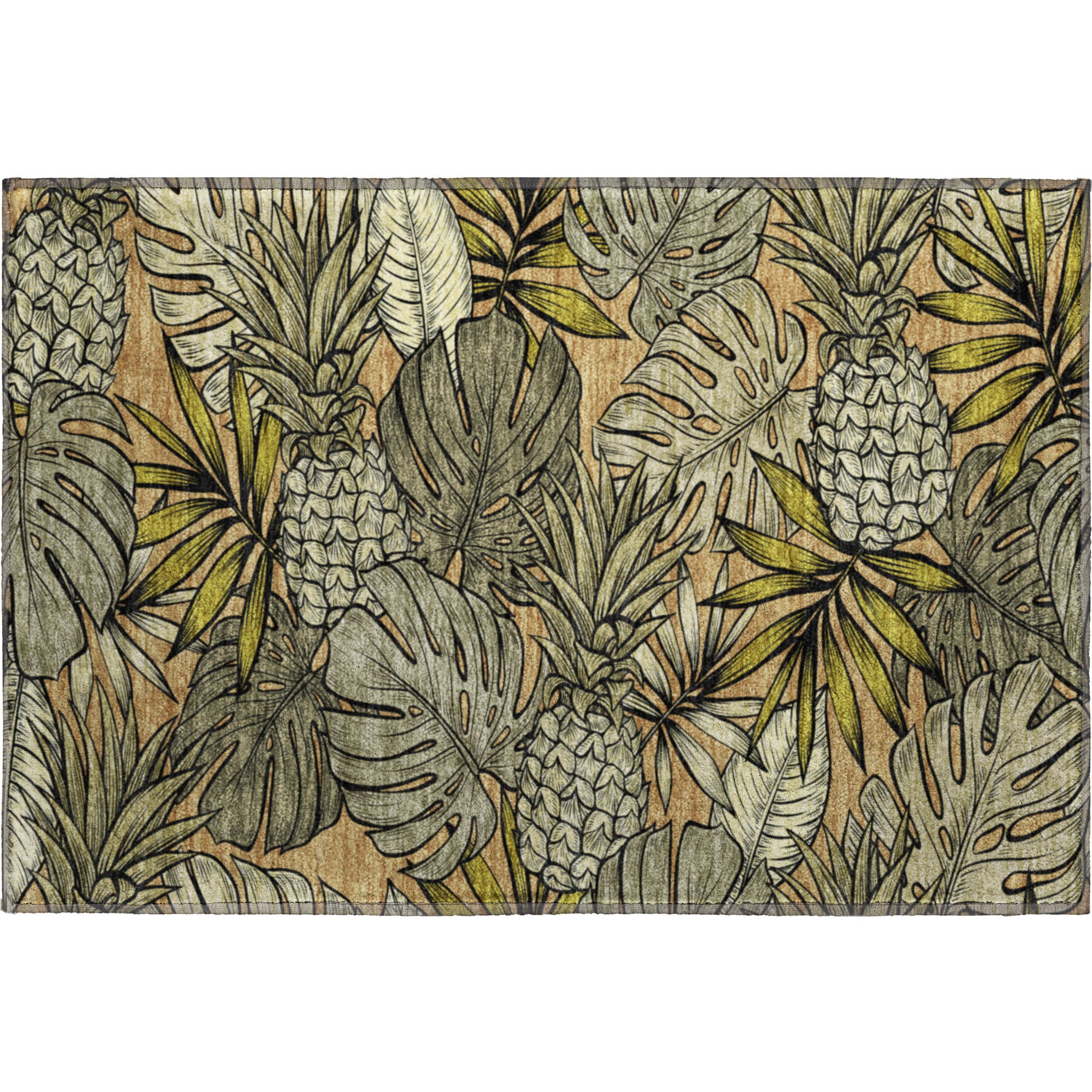 Chiang Mai Machine Washable Tropical Baja Brown Rug 1'8" x 2'6" #shape_Rectangle