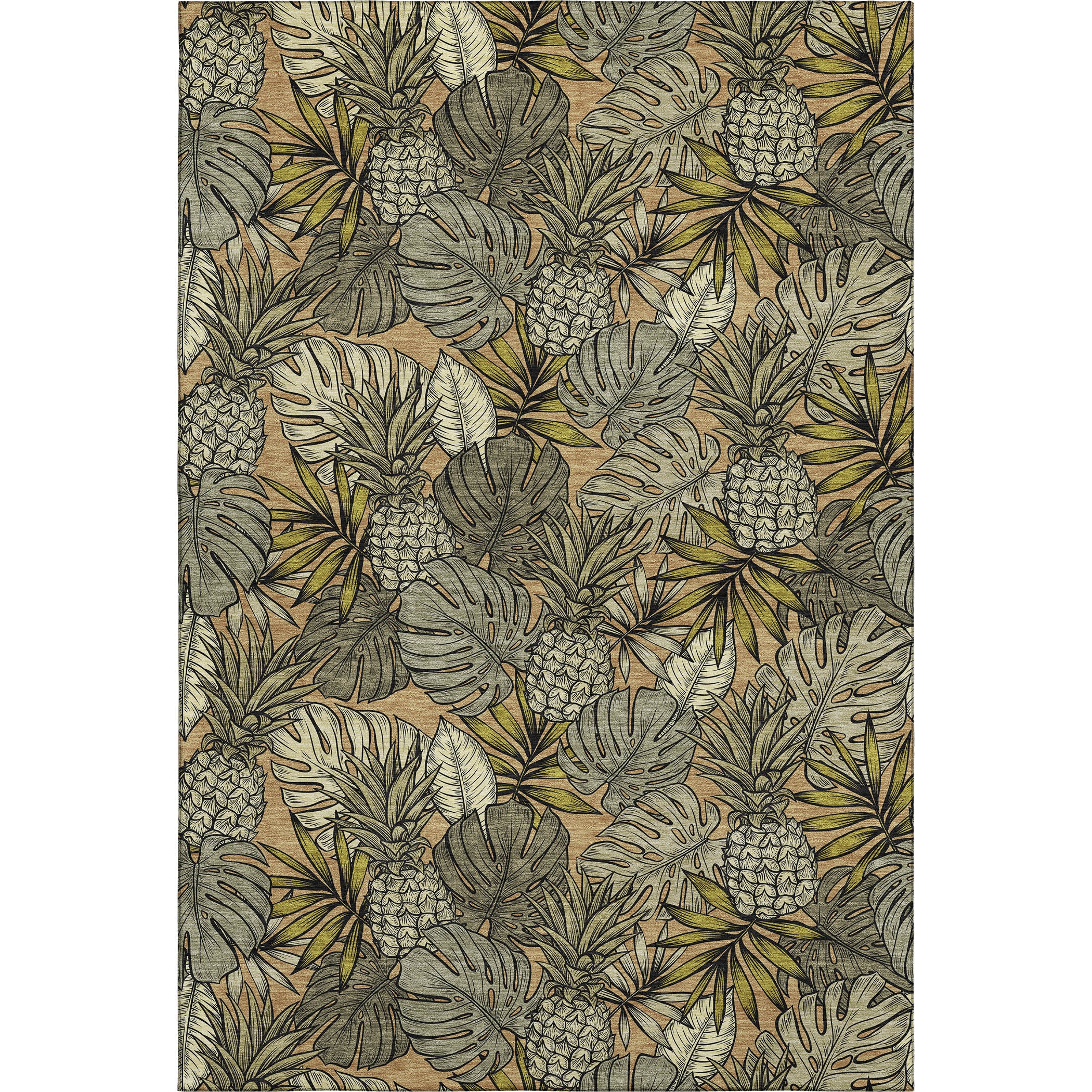 Chiang Mai Machine Washable Tropical Baja Brown Rug 2'6" x 3'10" #shape_Rectangle
