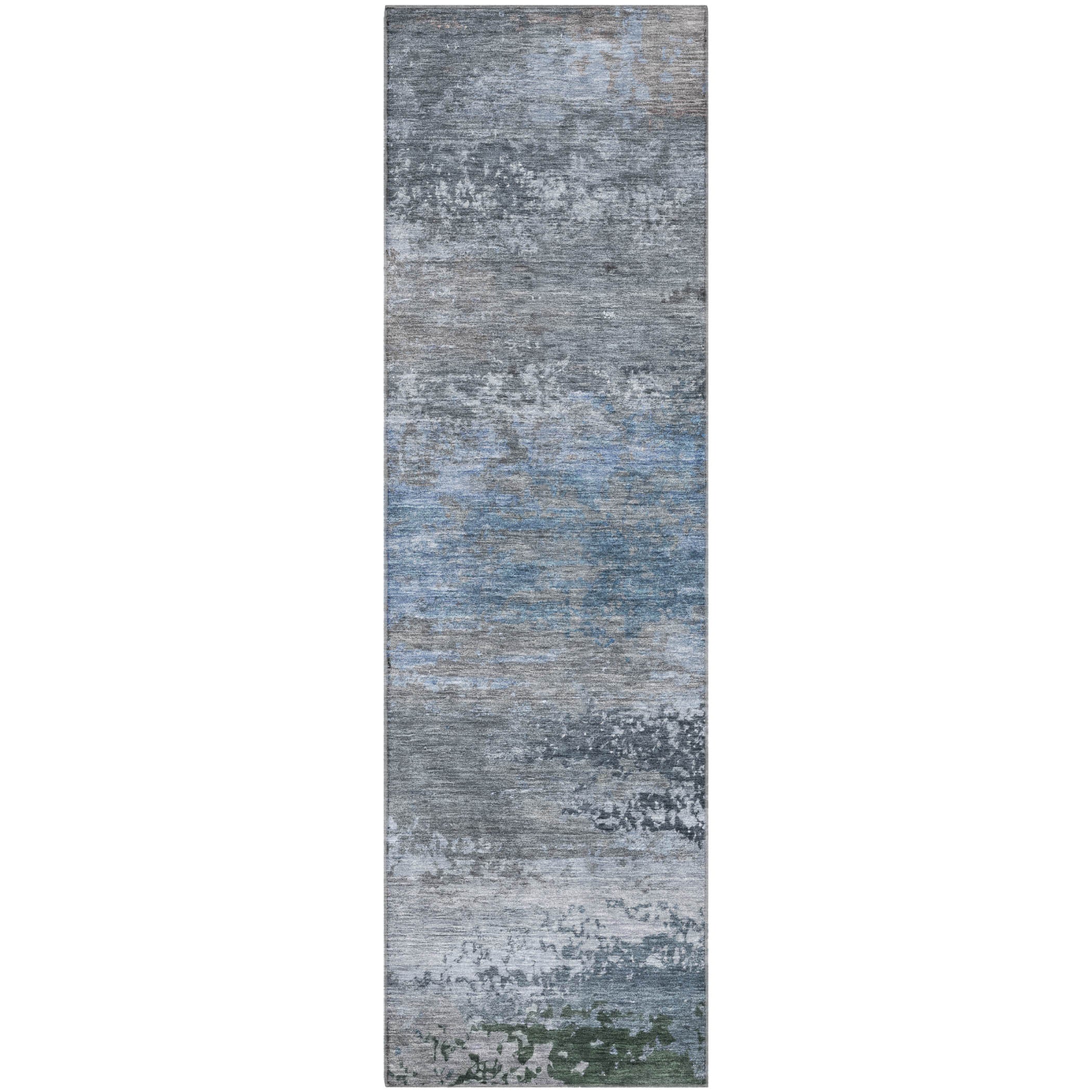 Chiang Mai Machine Washable Transitional Pewter Gray Rug 2'3" x 7'6" #shape_Runner